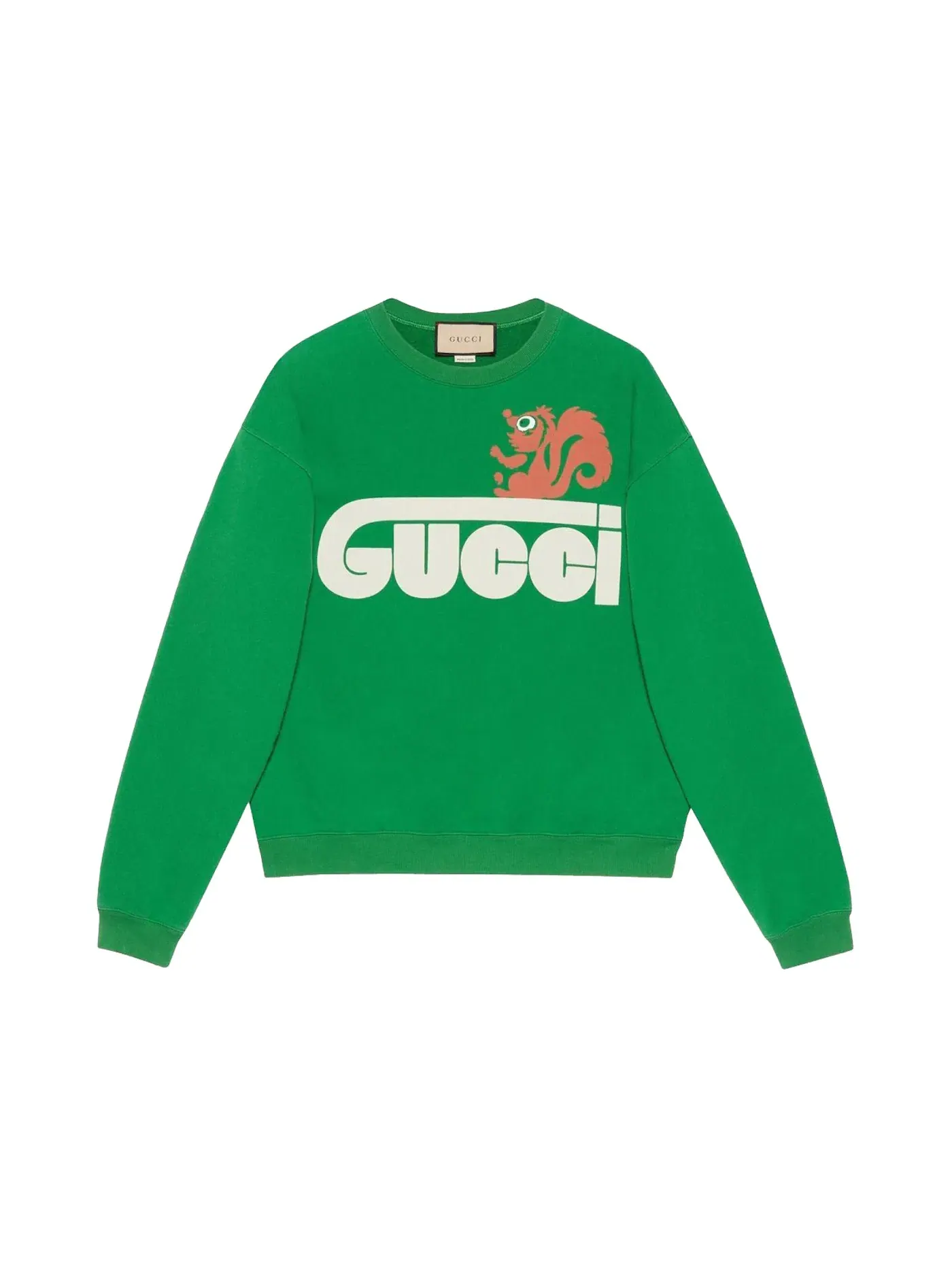 Мужской свитшот с принтом Retro Gucci Skunk-Print Gucci — изображение 1 из 2, зеленый