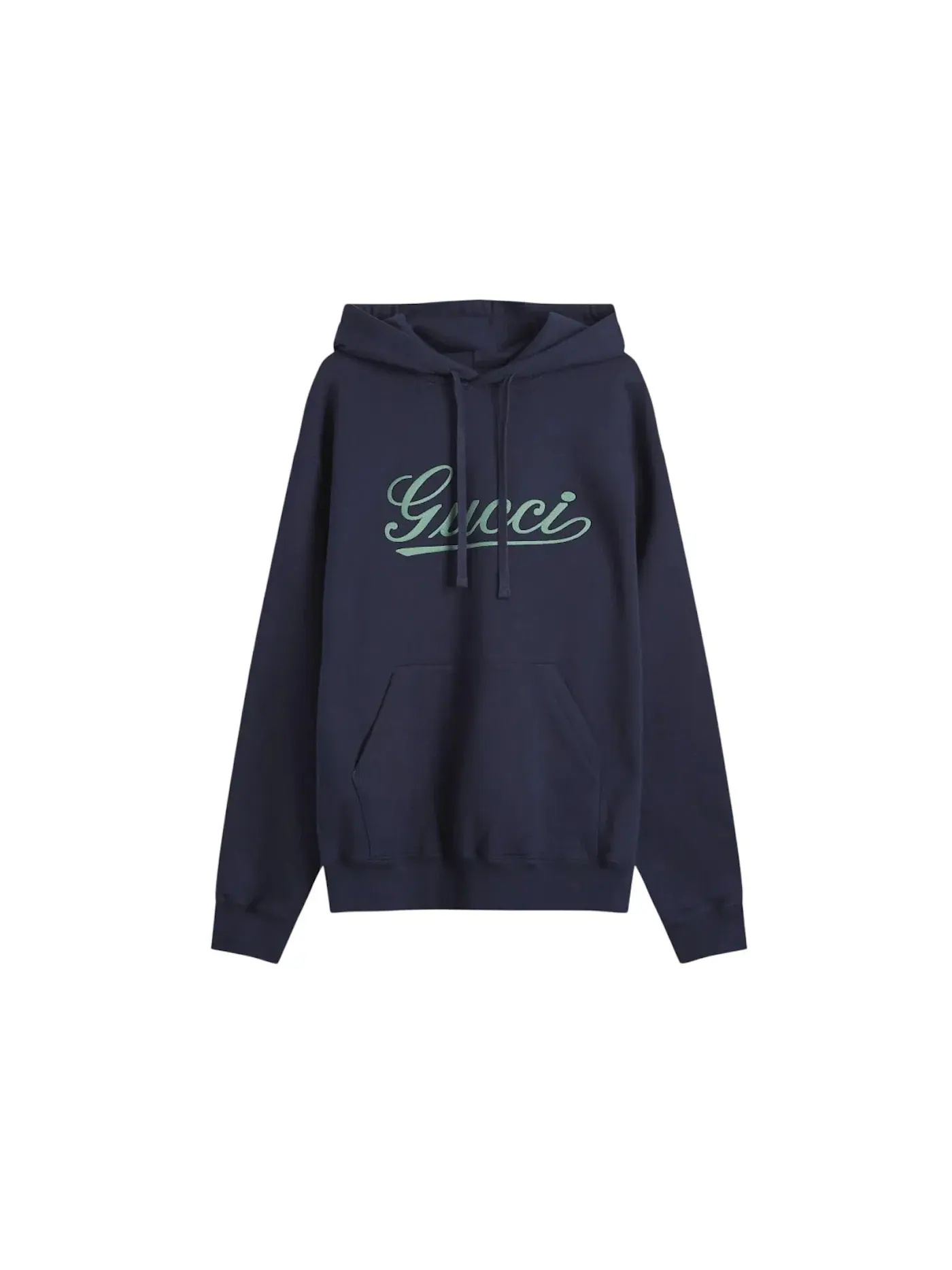 Мужской худи с принтом Gucci Script Logo Hoodie Gucci — изображение 1 из 1, темно-синий