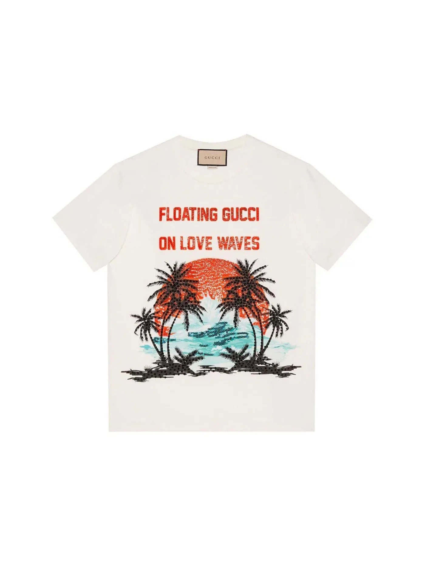 Женская футболка с принтом Gucci T-Shirt — изображение 1 из 2, белый