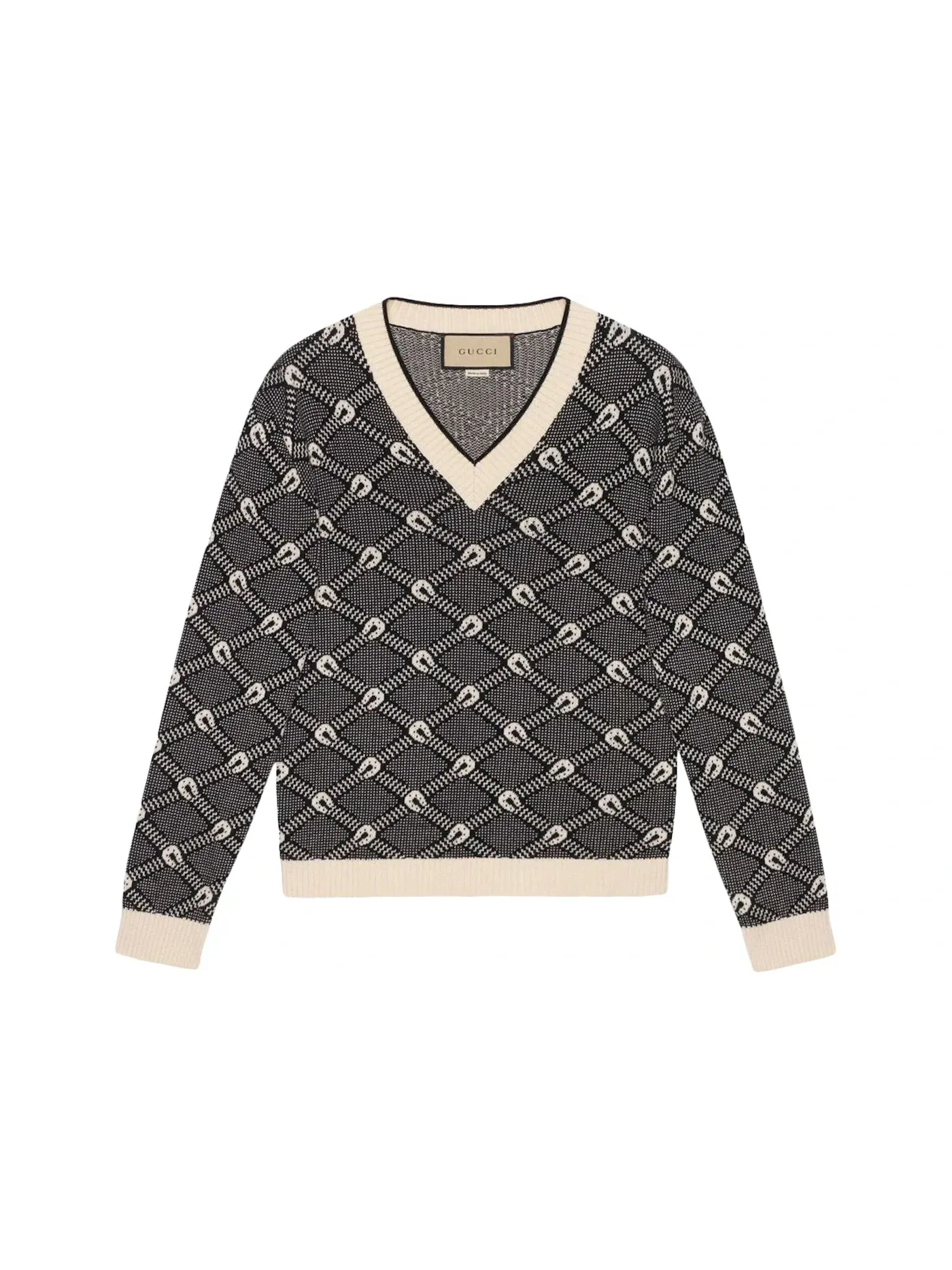 Мужской свитер с принтом Slim-Fit Patterned Gucci — изображение 1 из 1, белый
