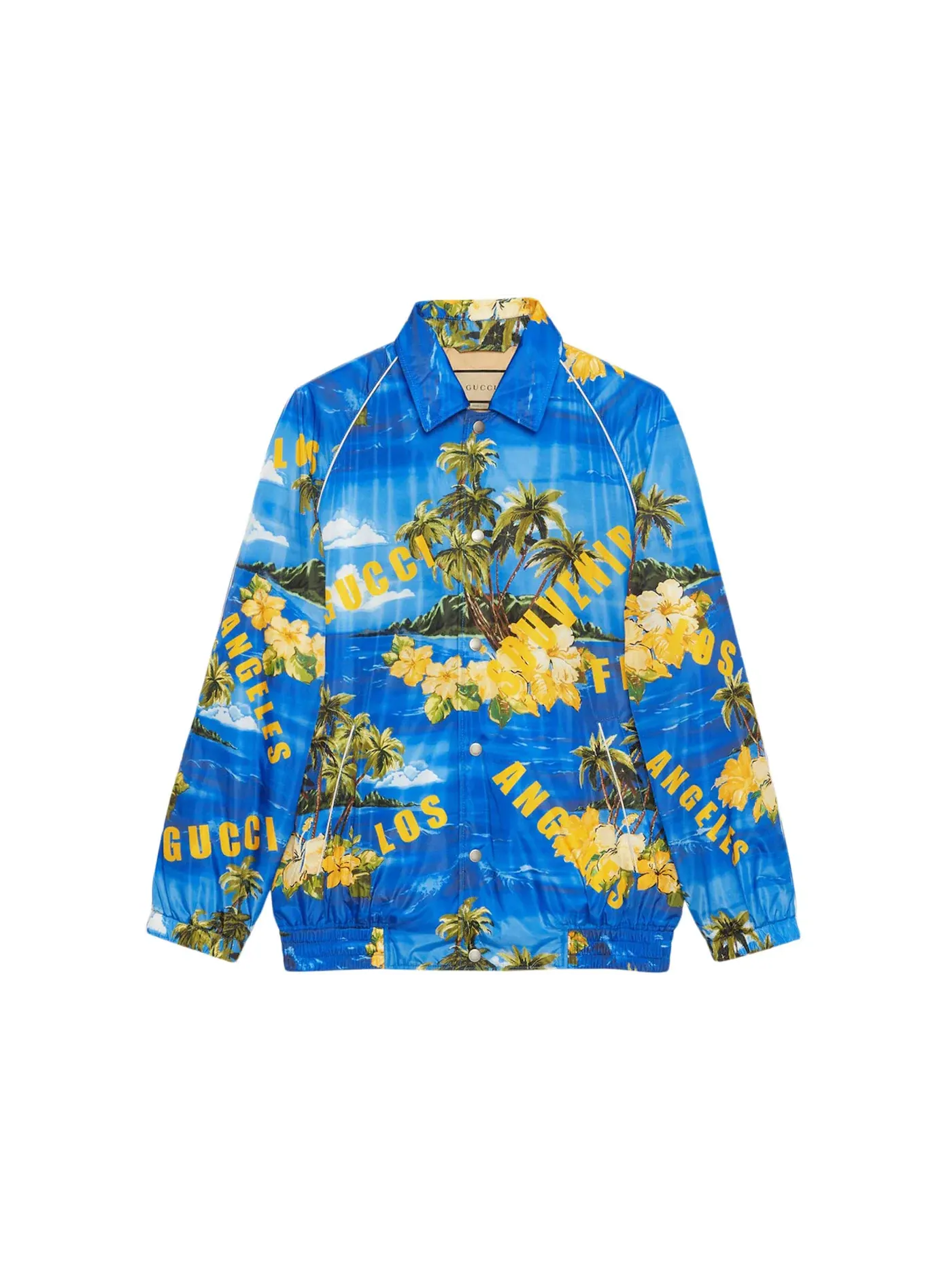 Мужская куртка с принтом Souvenir From Los Angeles Gucci — изображение 1 из 1, синий/желтый