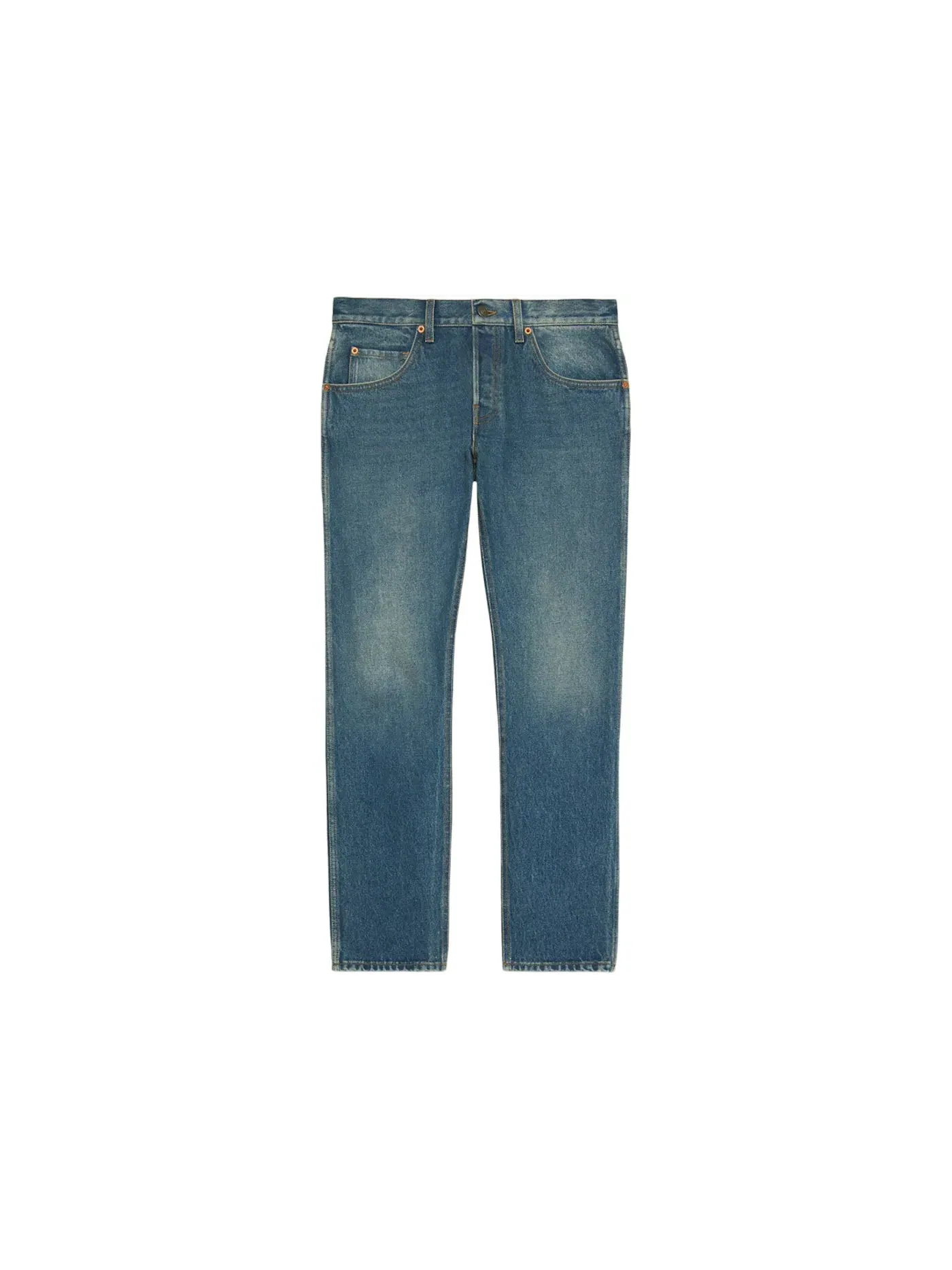 Мужские джинсы tapered fit с эффектом мрамора Gucci — изображение 1 из 1, синий