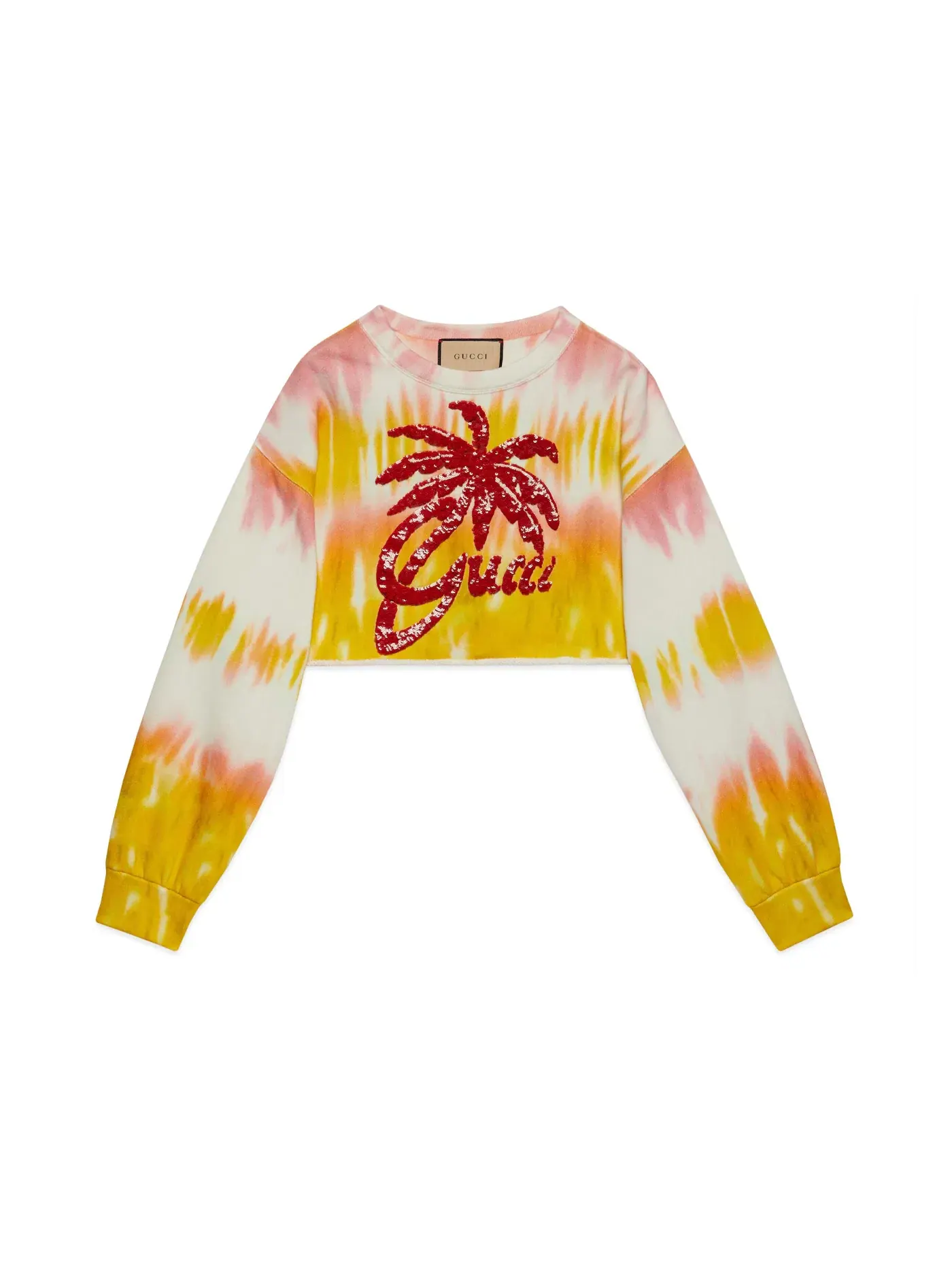 Женский свитшот с принтом Tie Dye Gucci — изображение 1 из 1, розовый белый