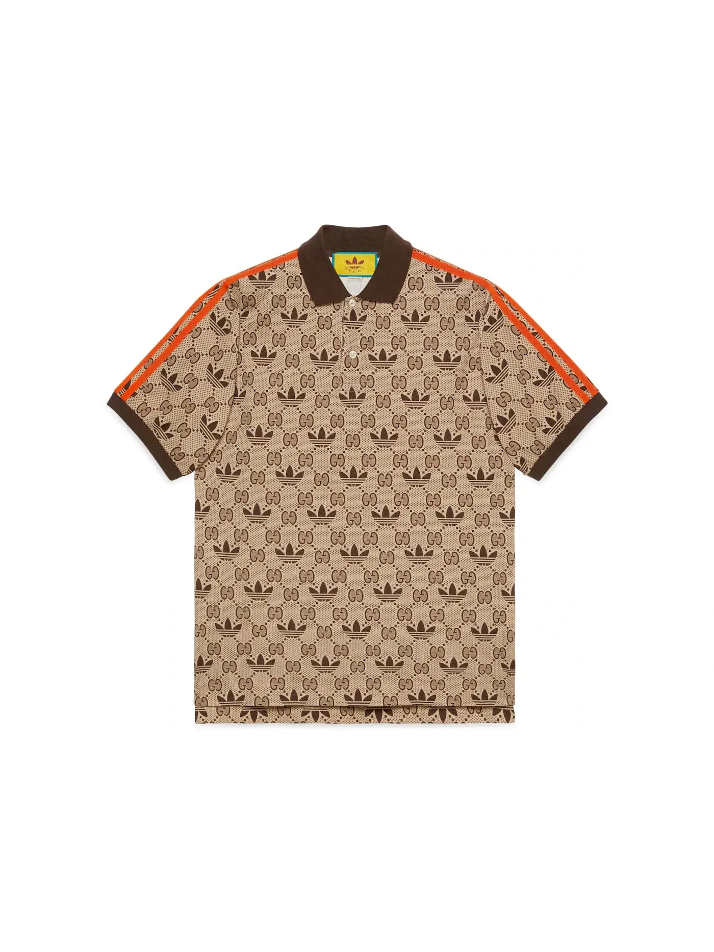 Мужская футболка поло с принтом Polo Shirt Gucci — изображение 1 из 1, бежевый