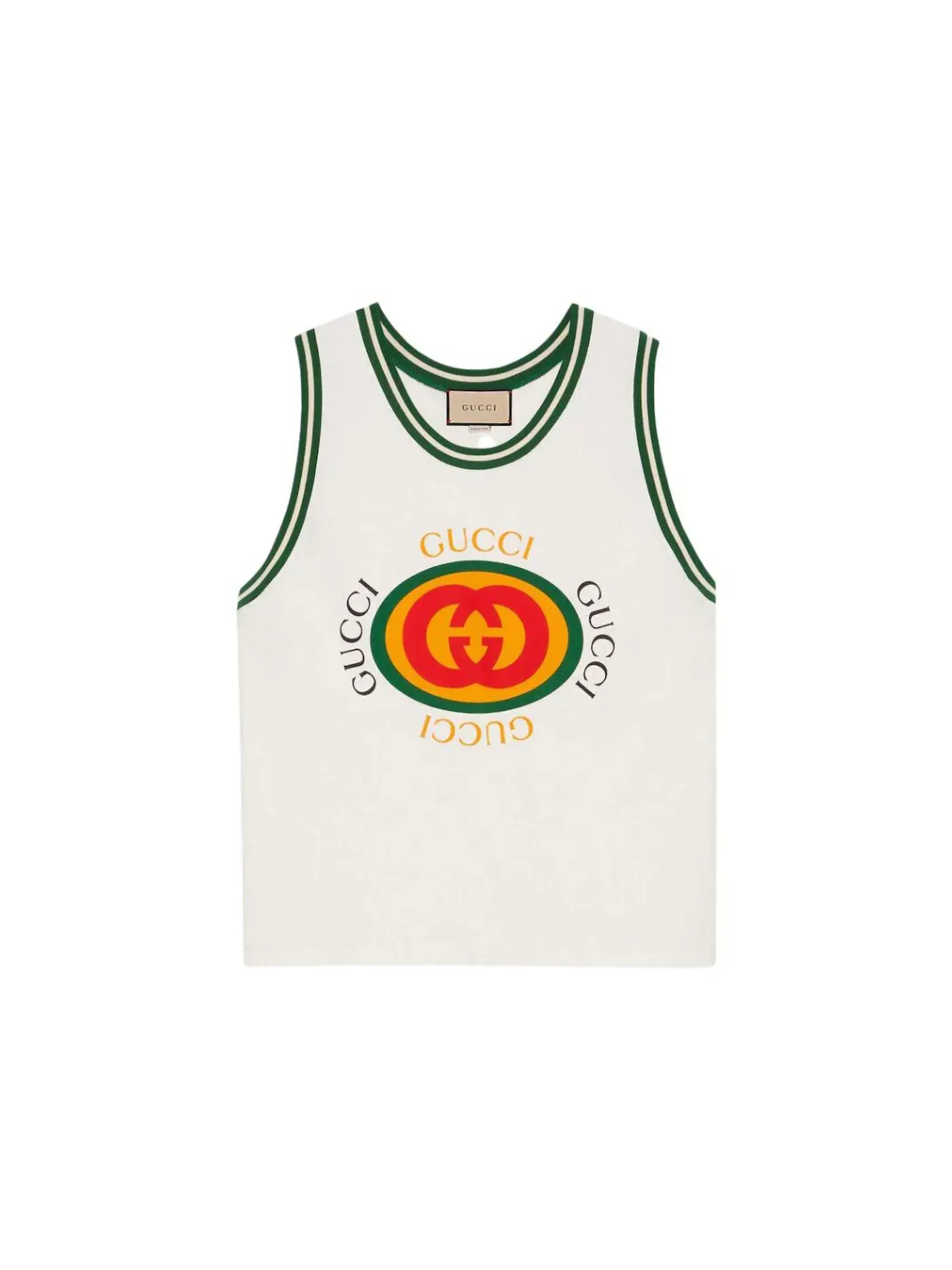 Мужской топ-майка с принтом Gucci Vintage Logo Print Gucci — изображение 1 из 1, белый