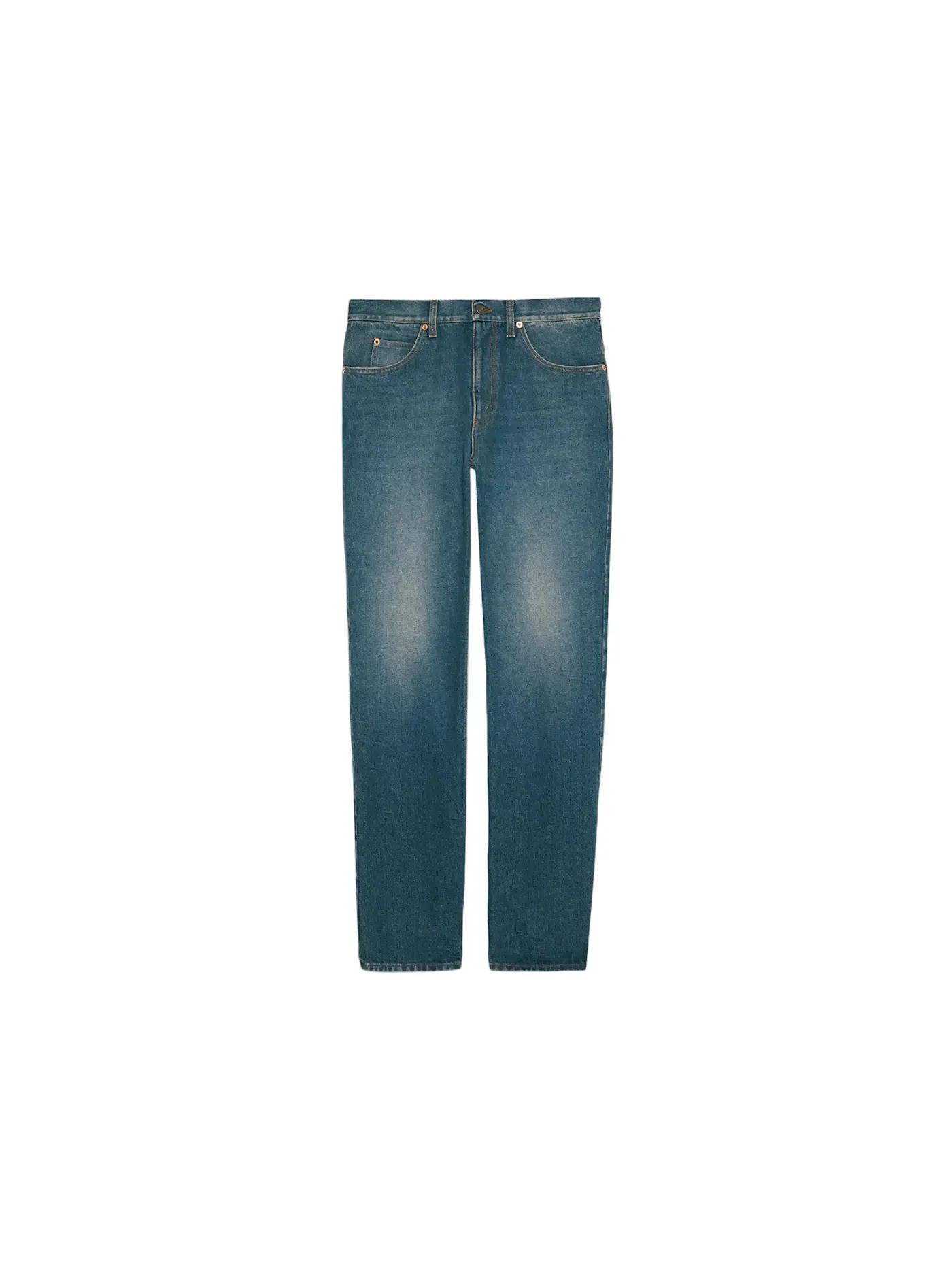Мужские джинсы свободного кроя Washed Regular fit Jeans Gucci — изображение 1 из 2, синий джинсовый синий