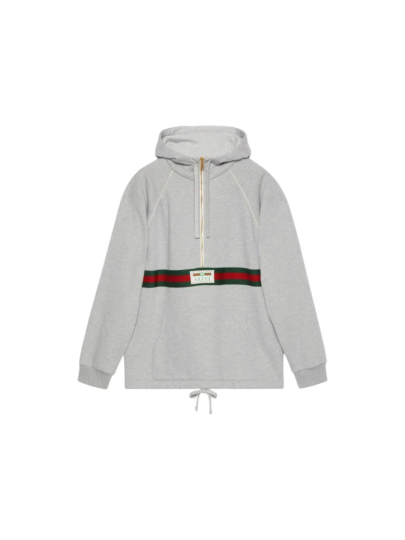 Мужская худи с принтом Gucci Web Stripe Vintage Logo Hoodie Gucci — изображение 1 из 1, серый