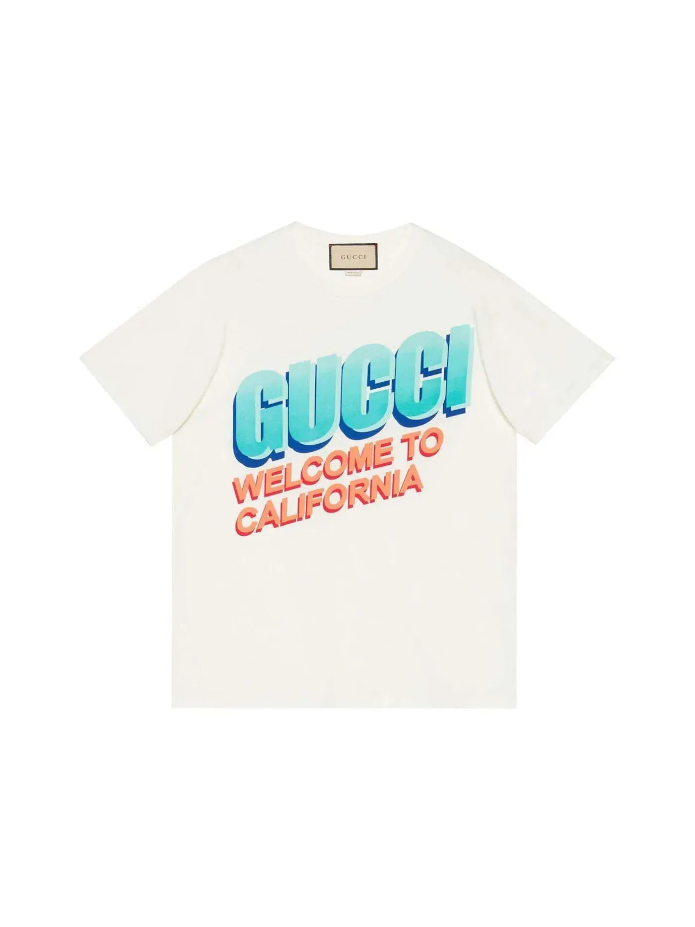 Женская футболка с принтом Welcome To California Gucci — изображение 1 из 1, белый