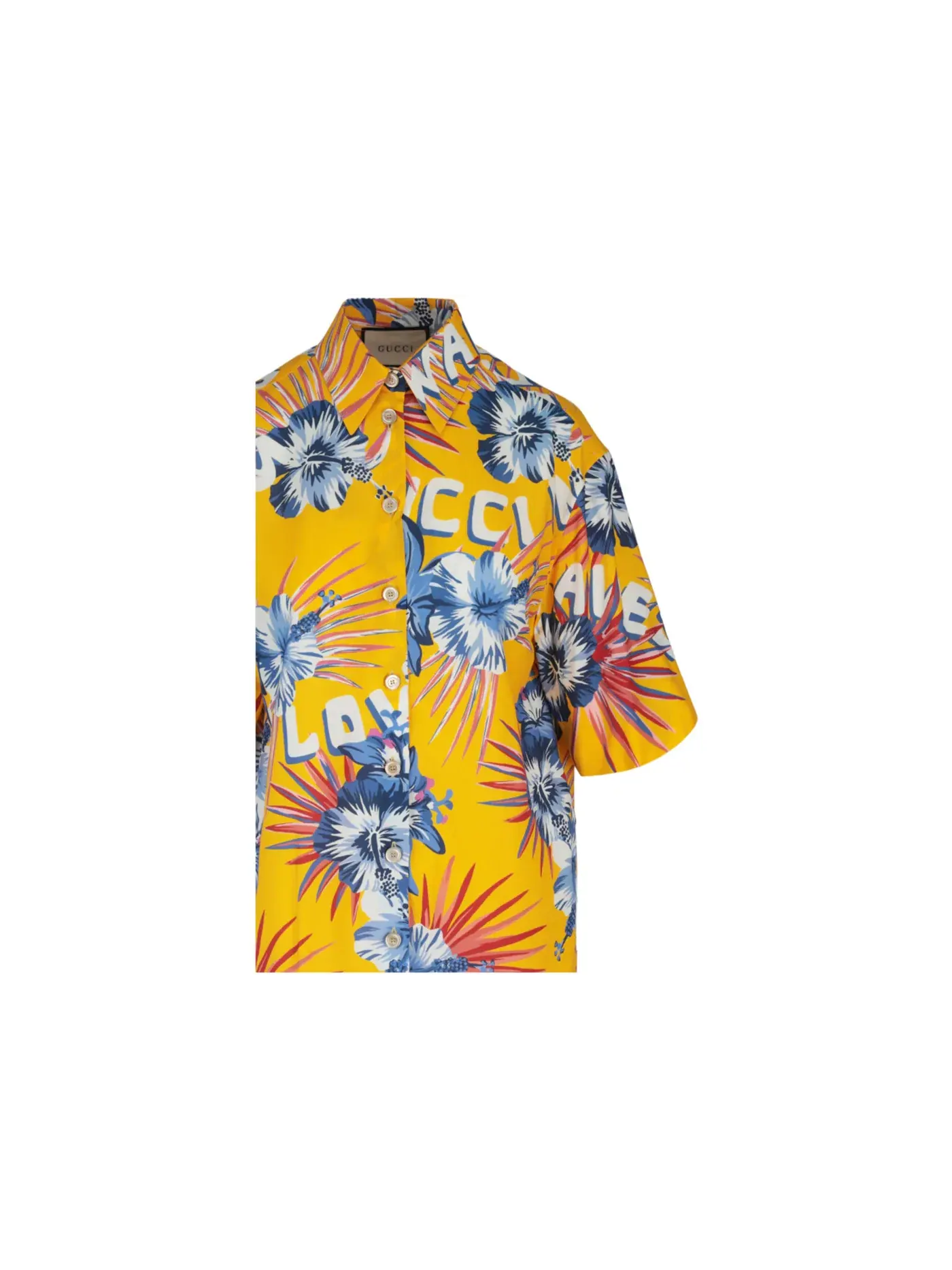 Женская рубашка с принтом Gucci Wild Flower Printed — изображение 3 из 3, желтый