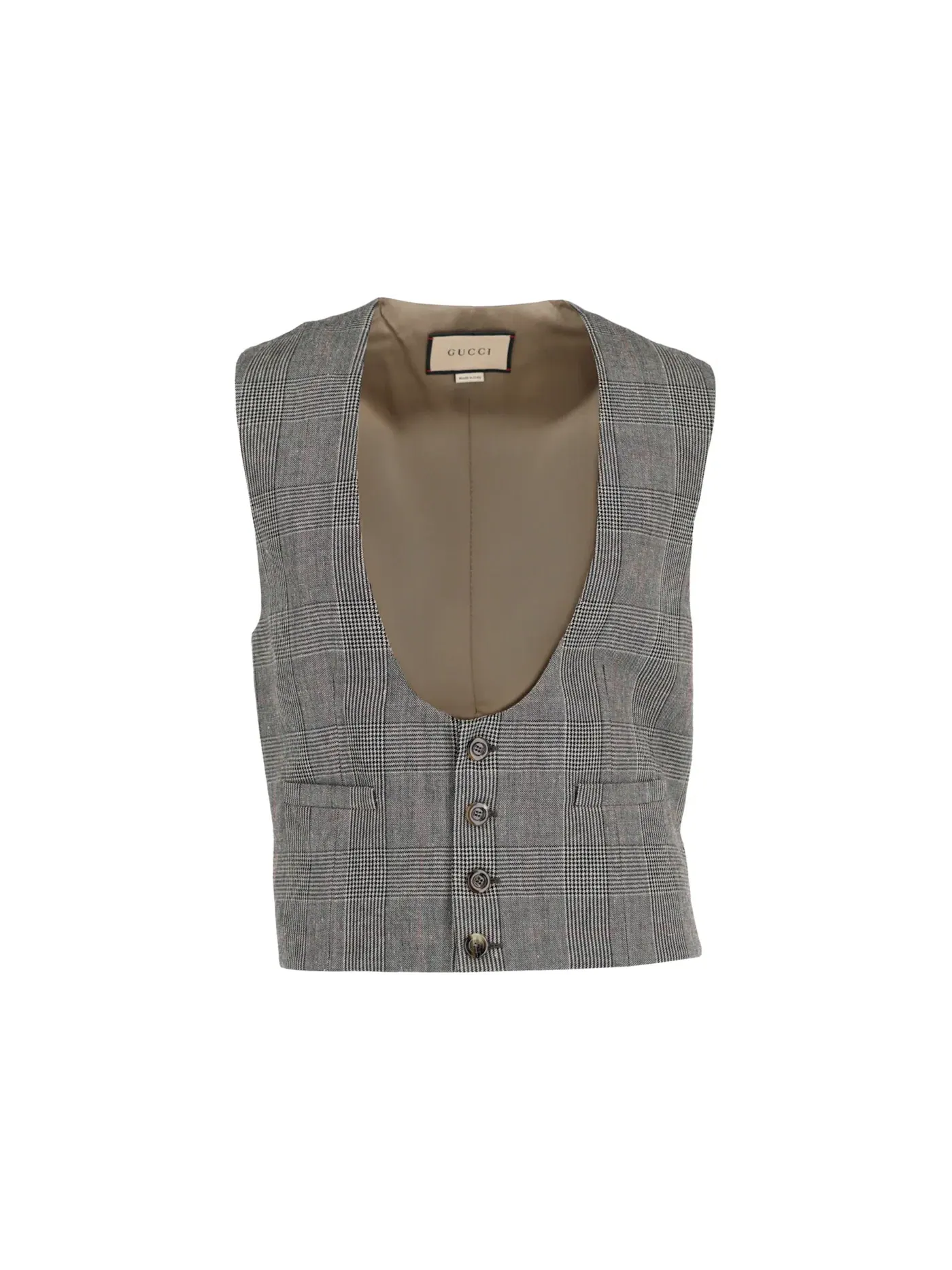 Мужской жилет с принтом Gucci Vest — изображение 1 из 3, серый бежевый