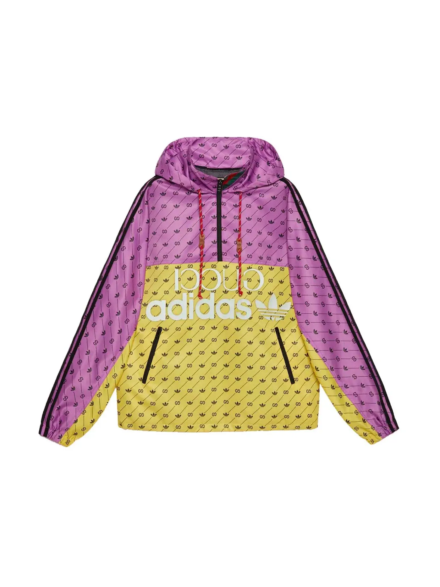 Женская куртка-бомбер с принтом Jacket Gucci — изображение 1 из 2, желтый/фиолетовый