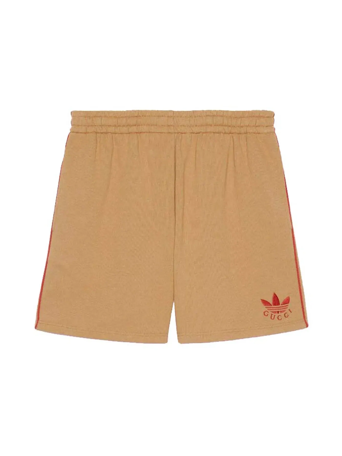 Мужские шорты хлопковые Gucci x Adidas Cotton Jersey Shorts Dark Beige — изображение 1 из 1, темный бежевый