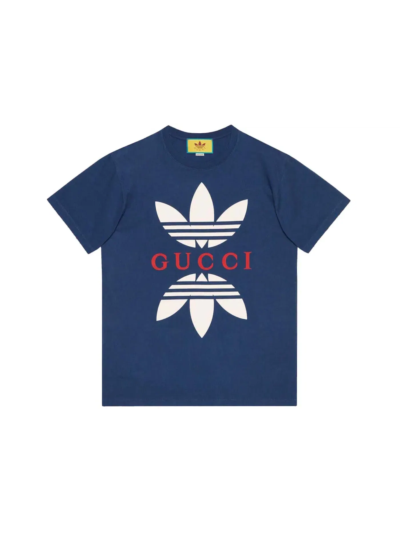 Мужская футболка с принтом Gucci x Adidas T-Shirt Gucci — изображение 1 из 1, синий