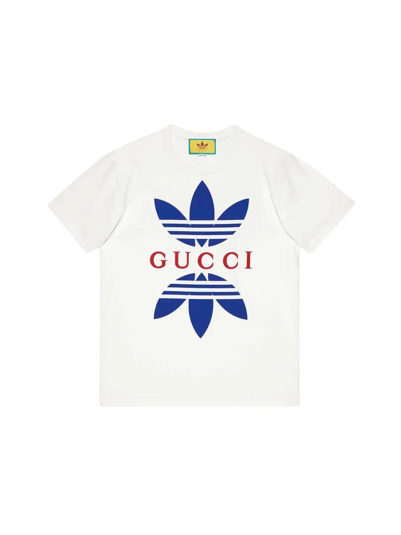 Мужская футболка с принтом Gucci x Adidas Cotton Jersey T-Shirt Gucci — изображение 1 из 1, белый