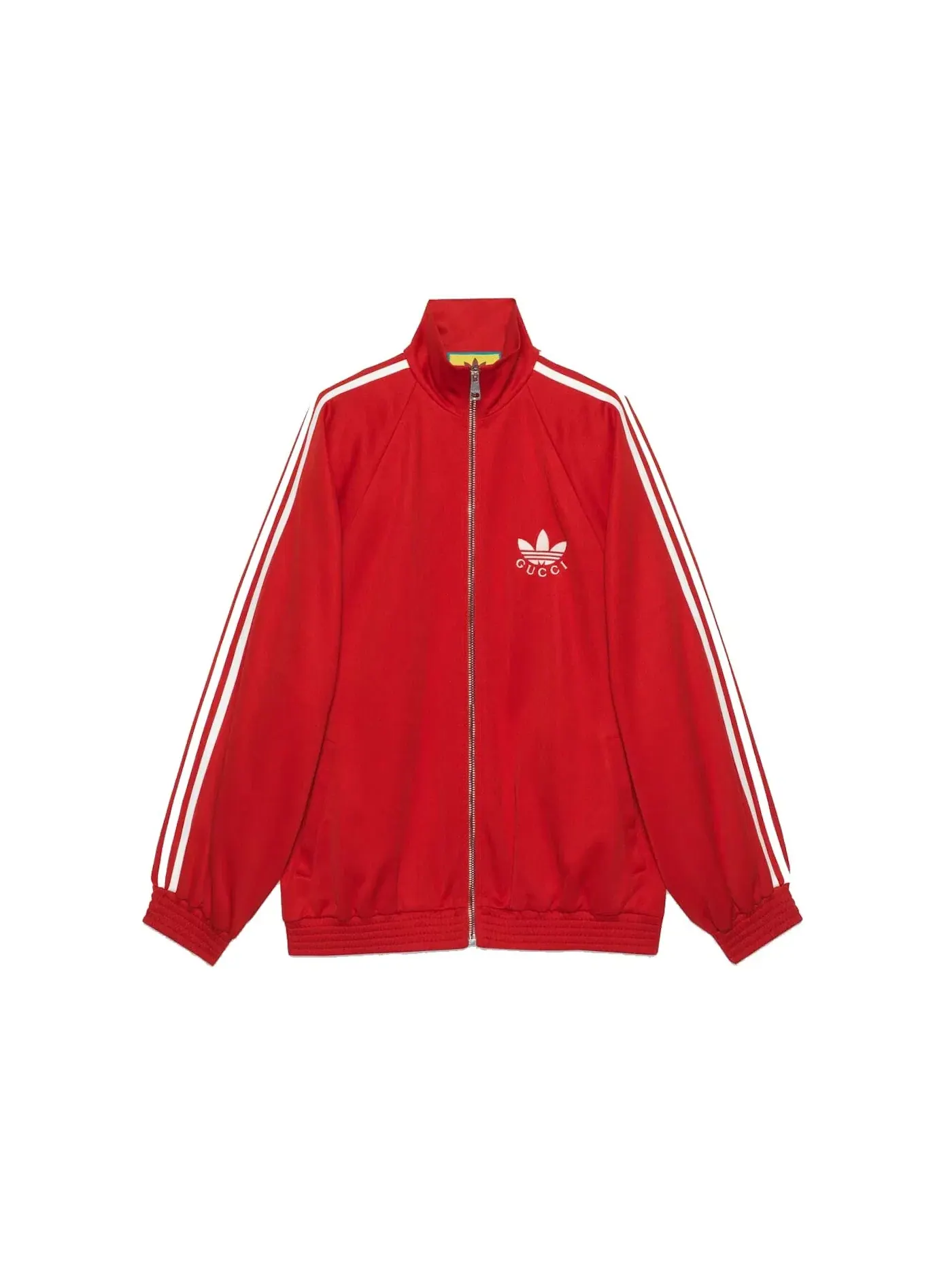 Женская куртка из хлопкового джерси с застежкой-молнией Gucci x Adidas — изображение 1 из 2, яркий красный