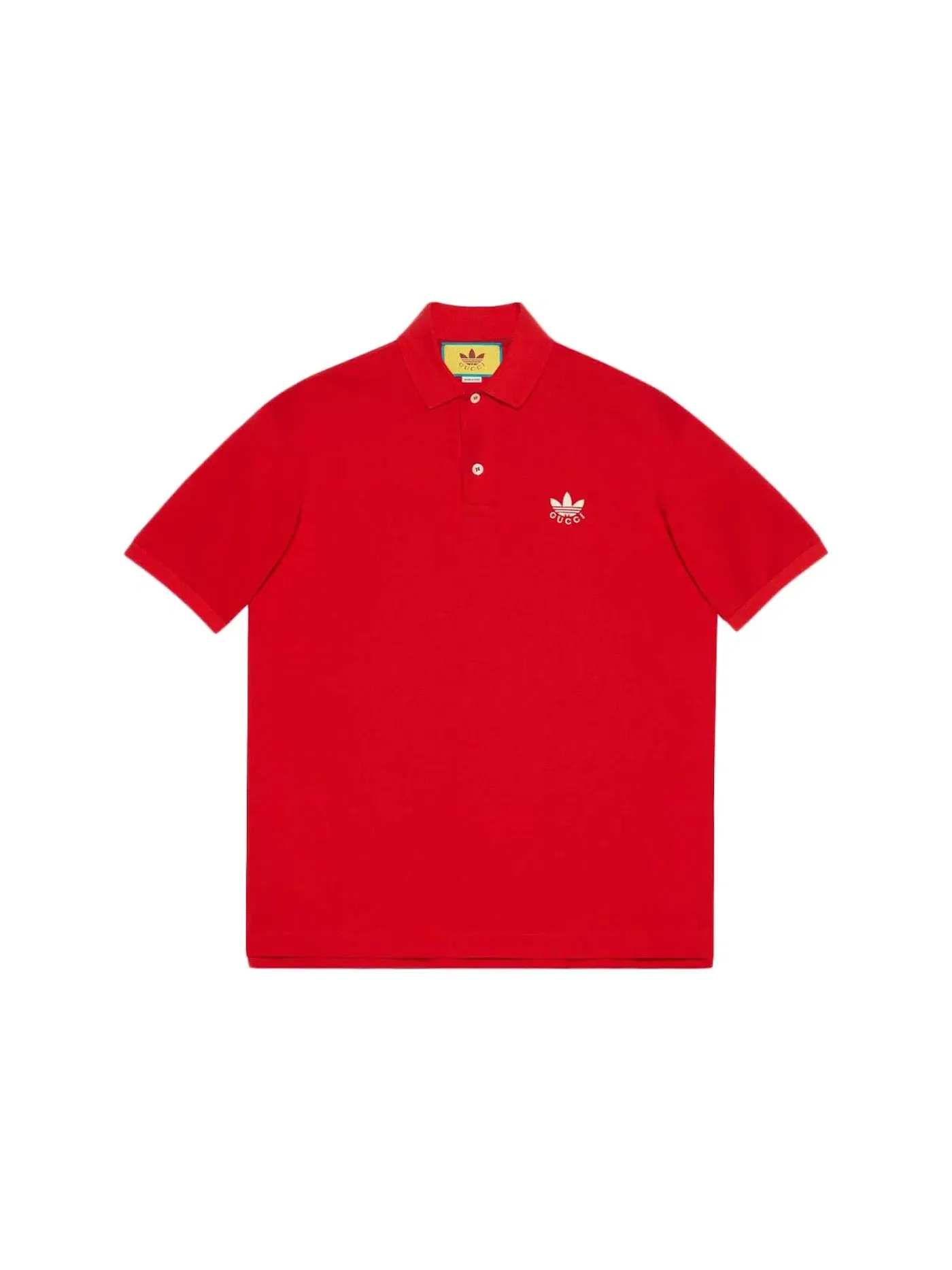 Мужское поло с коротким рукавом Gucci x Adidas Cotton Piquet Polo — изображение 1 из 1, красный