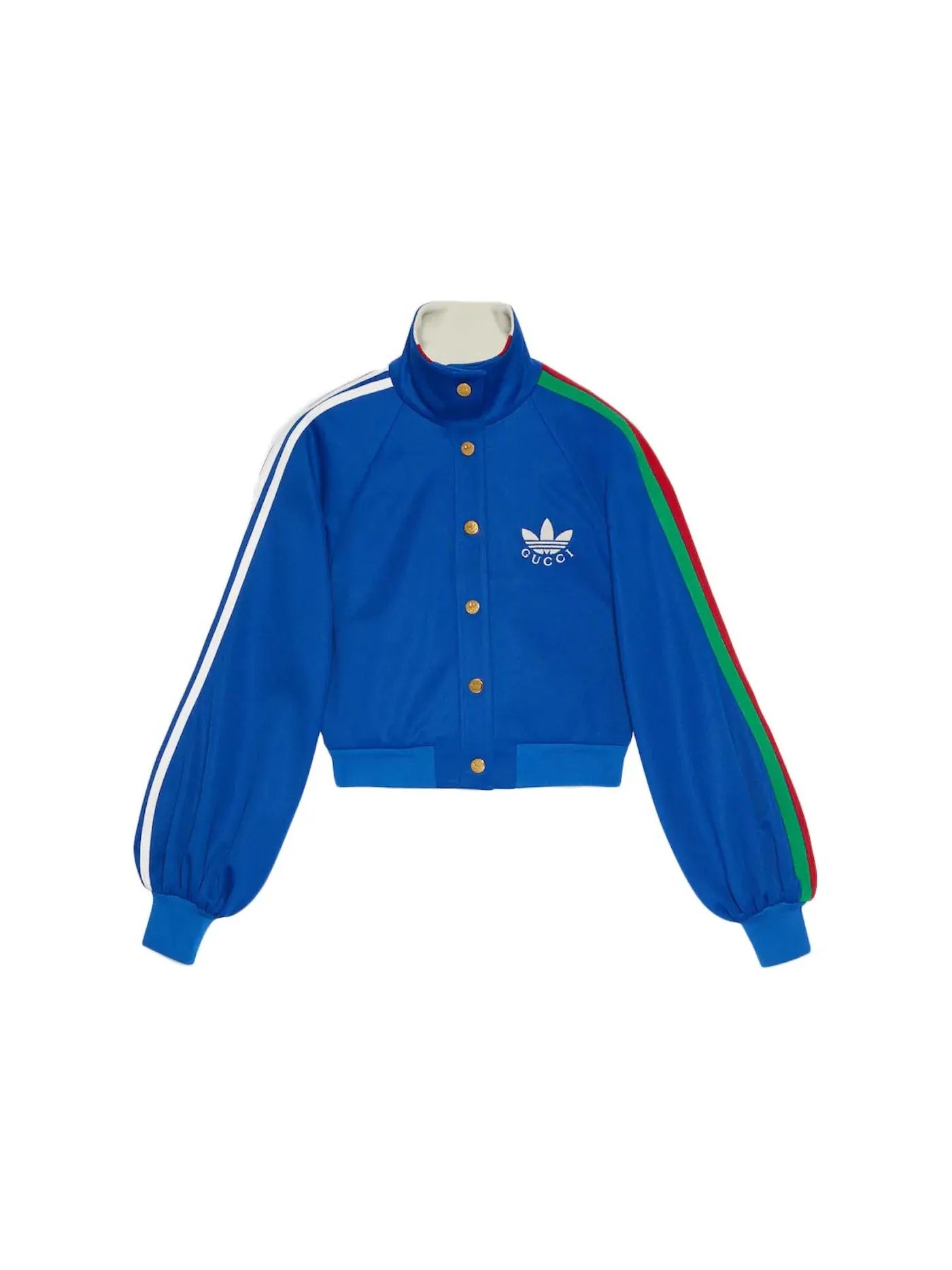 Женская куртка с принтом Gucci x Adidas Cropped Jacket — изображение 1 из 1, синий