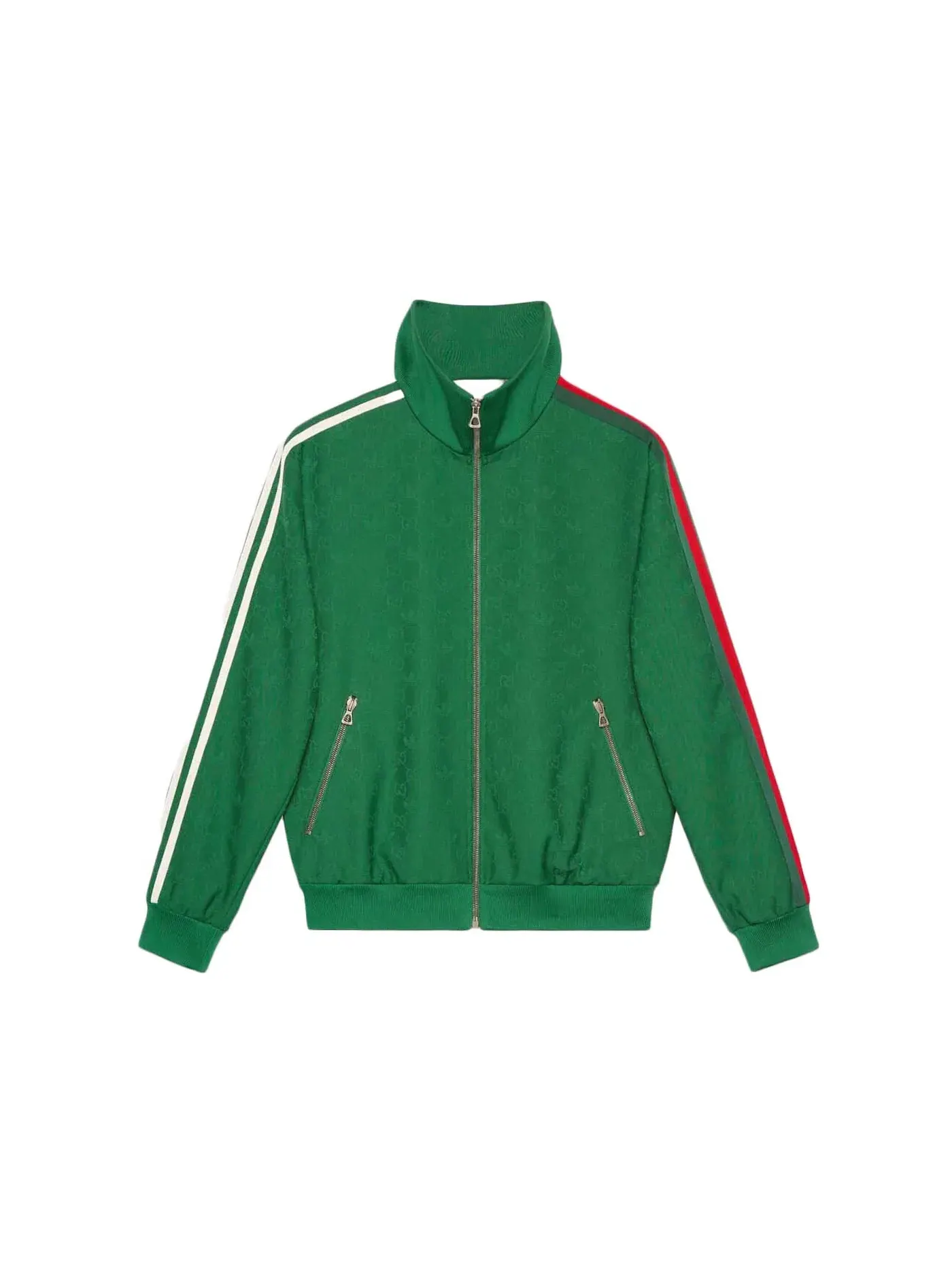Женская куртка с жаккардовым узором Gucci x Adidas GG Trefoil Jacquard Jacket — изображение 1 из 2, зеленый