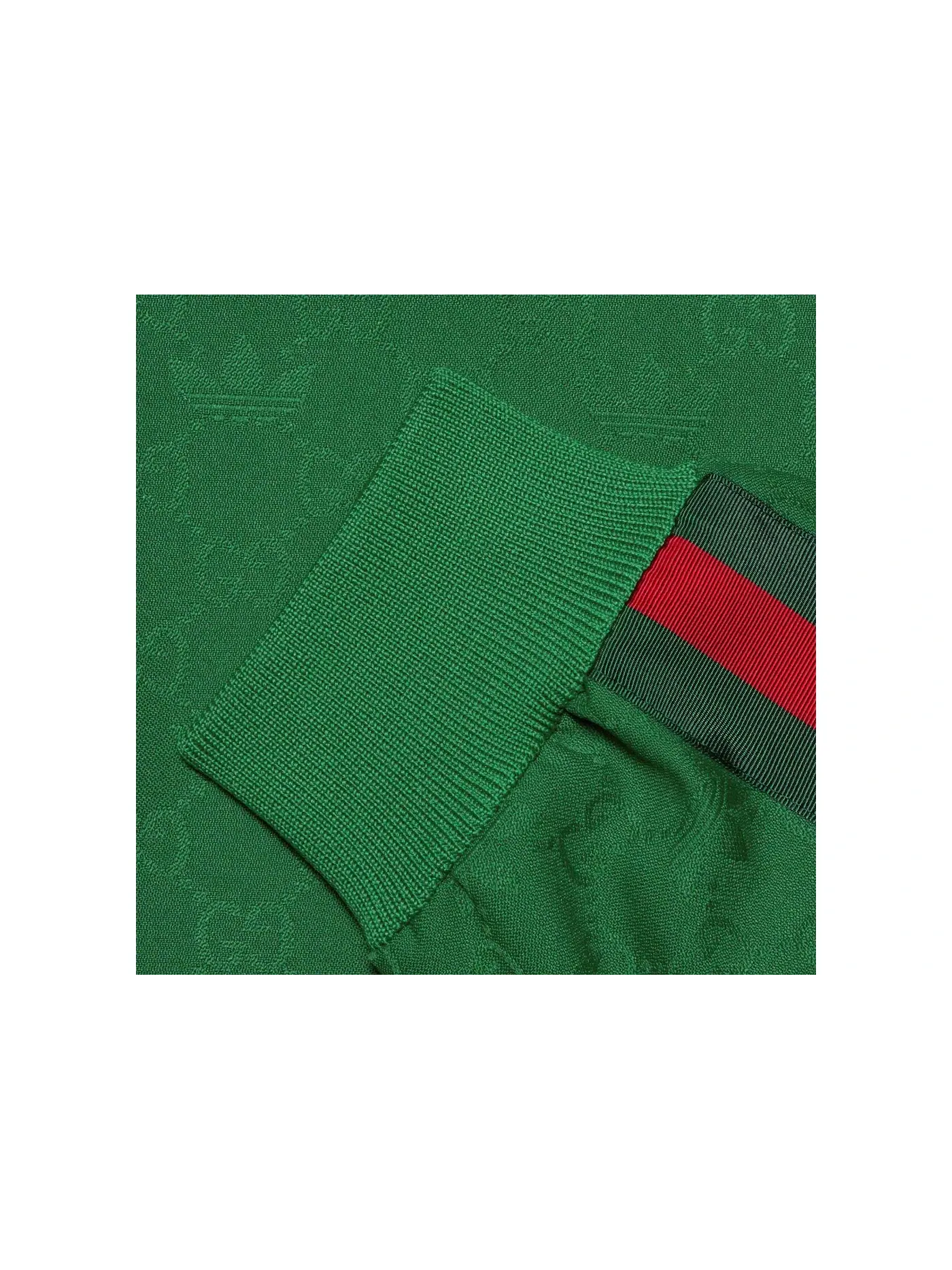 Женская куртка с жаккардовым узором Gucci x Adidas GG Trefoil Jacquard Jacket — изображение 2 из 2, зеленый