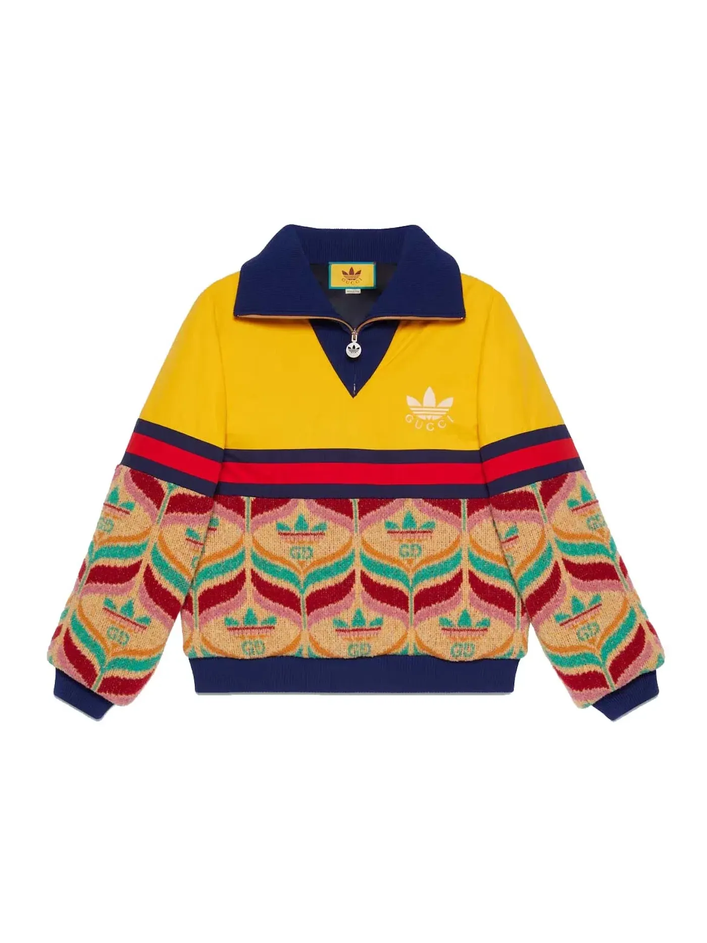 Мужская куртка с половиной молнии Gucci x Adidas Jacket — изображение 1 из 1, желтый