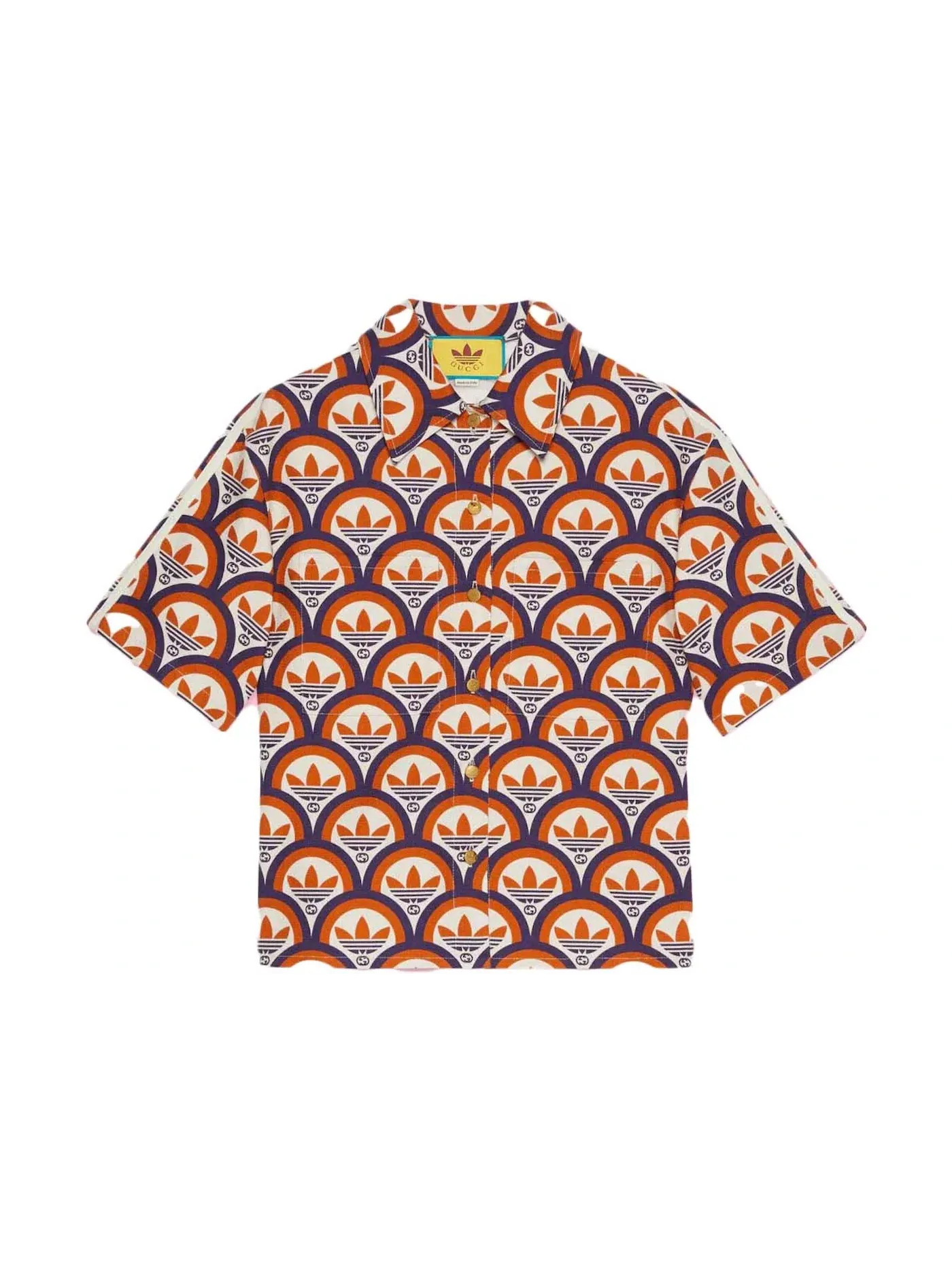 Женская рубашка с принтом Interlocking G And Trefoil Gucci — изображение 1 из 2, мульти