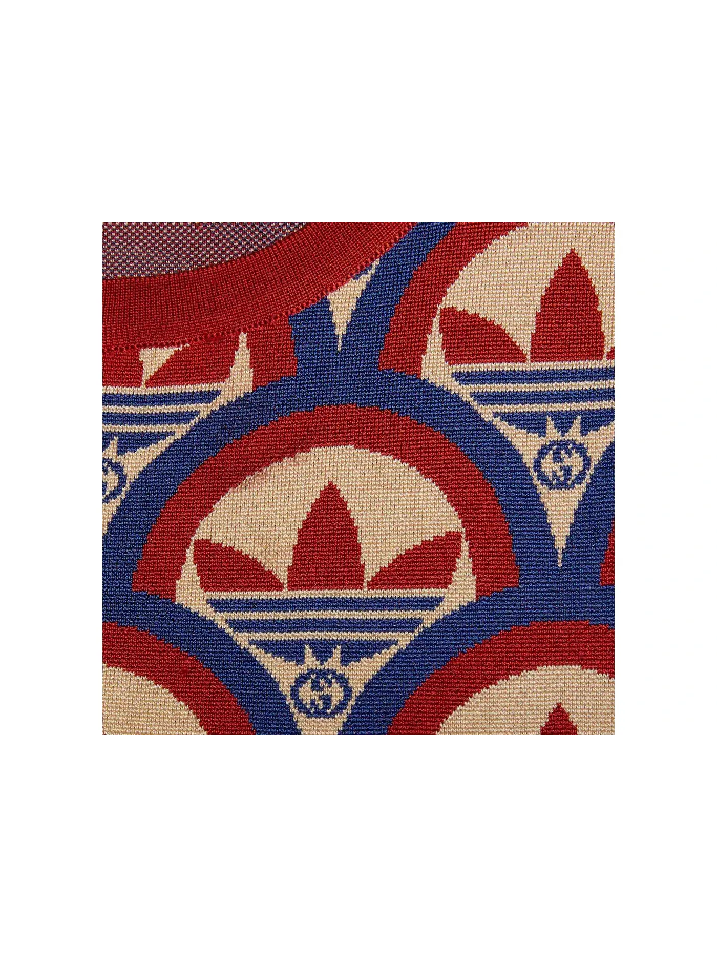 Женский топ с принтом Gucci x Adidas Jacquard Top Gucci — изображение 2 из 2, красный/синий