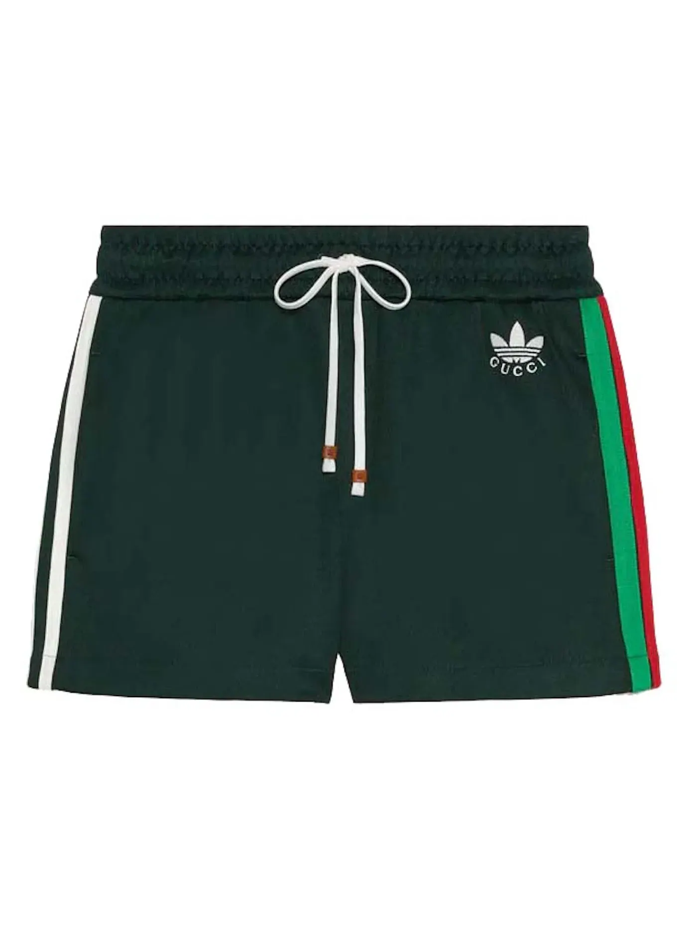 Женские шорты с принтом Gucci x Adidas Jersey Shorts Dark Green Gucci — изображение 1 из 2, темный зеленый