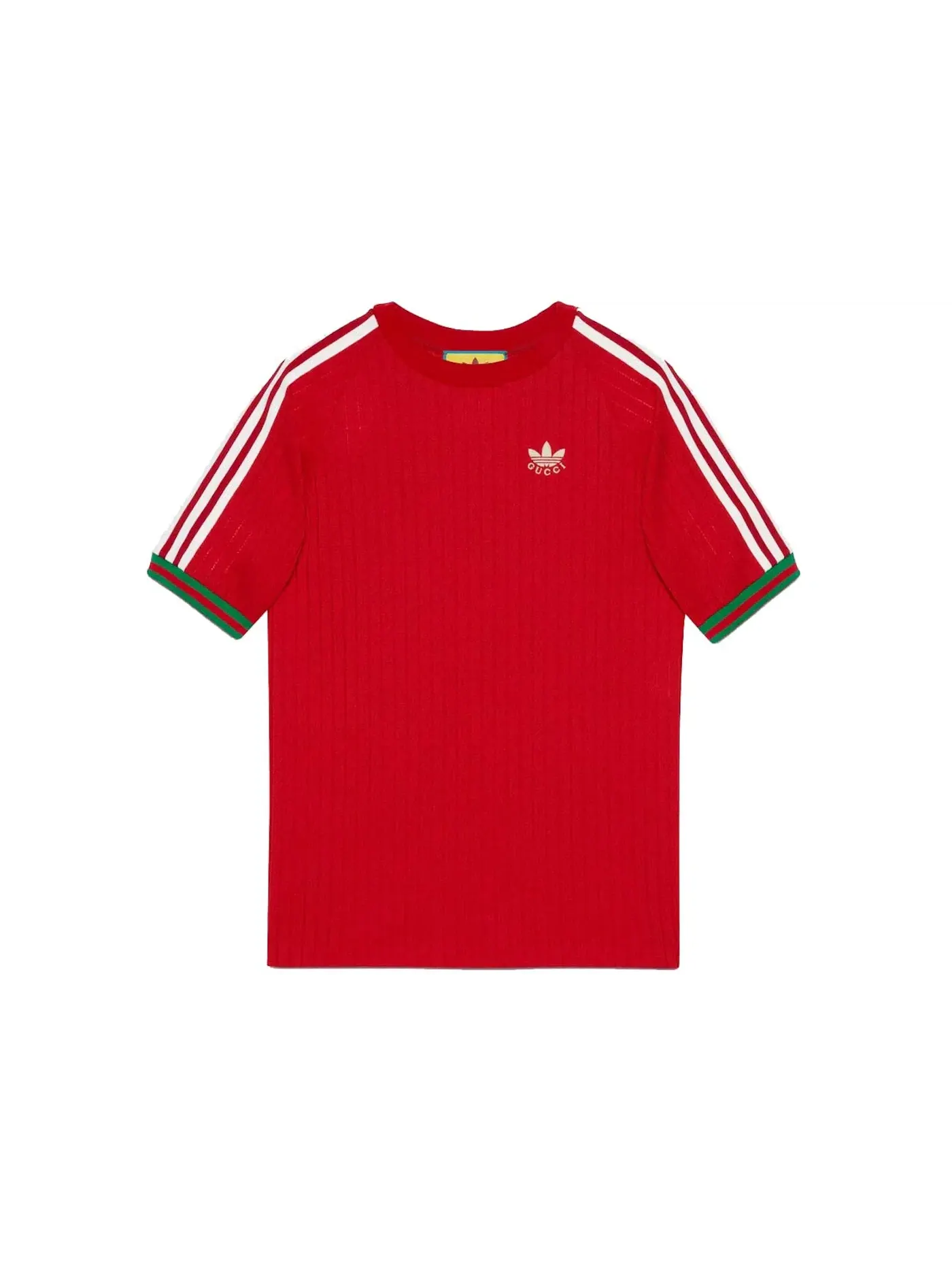 Мужская футболка с принтом Gucci x Adidas Jersey T-shirt Gucci — изображение 1 из 2, красный