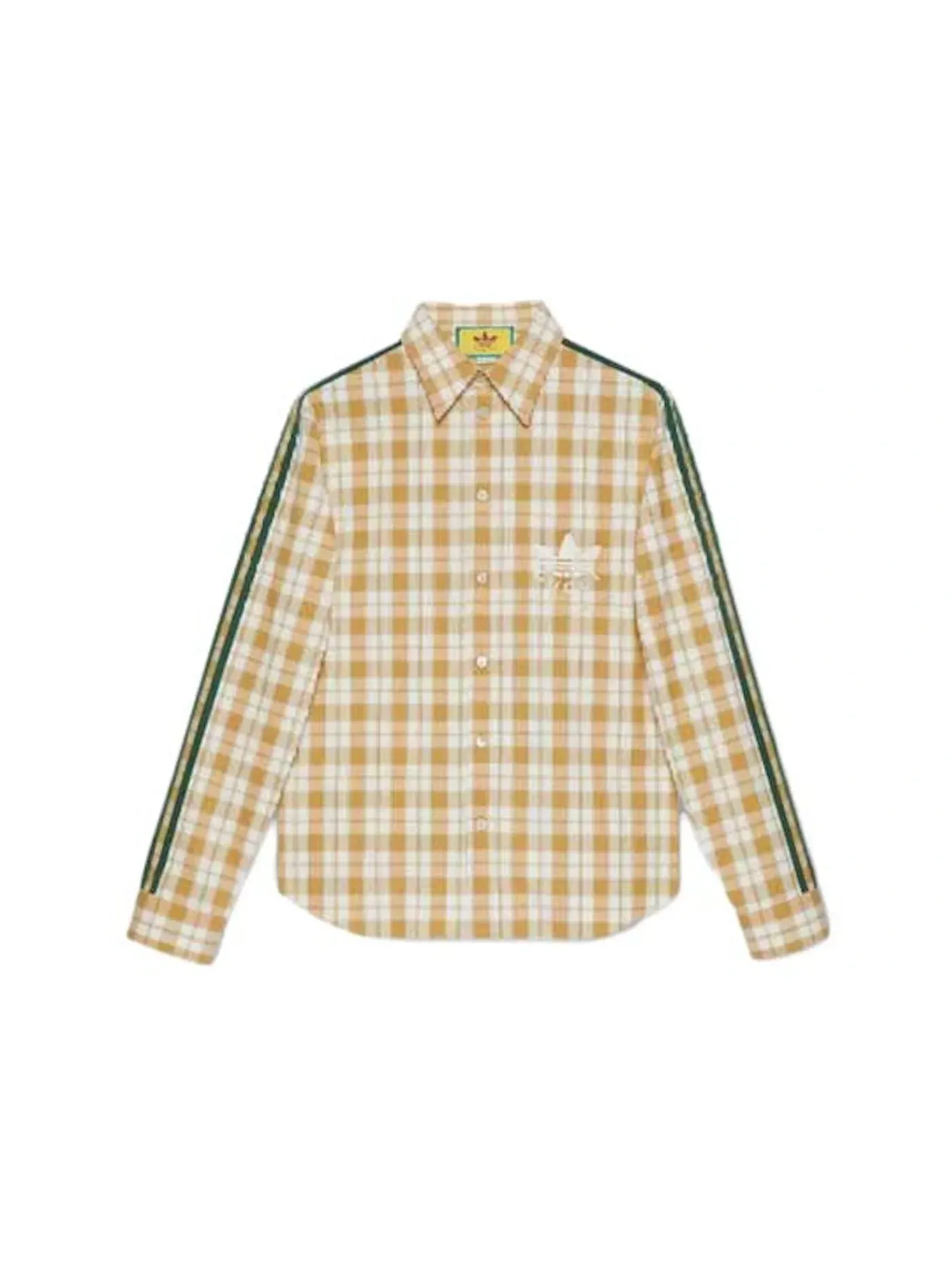 Мужская футболка с длинным рукавом с принтом Gucci x Adidas Shirt Gucci — изображение 1 из 2, белый/желтый/зеленый