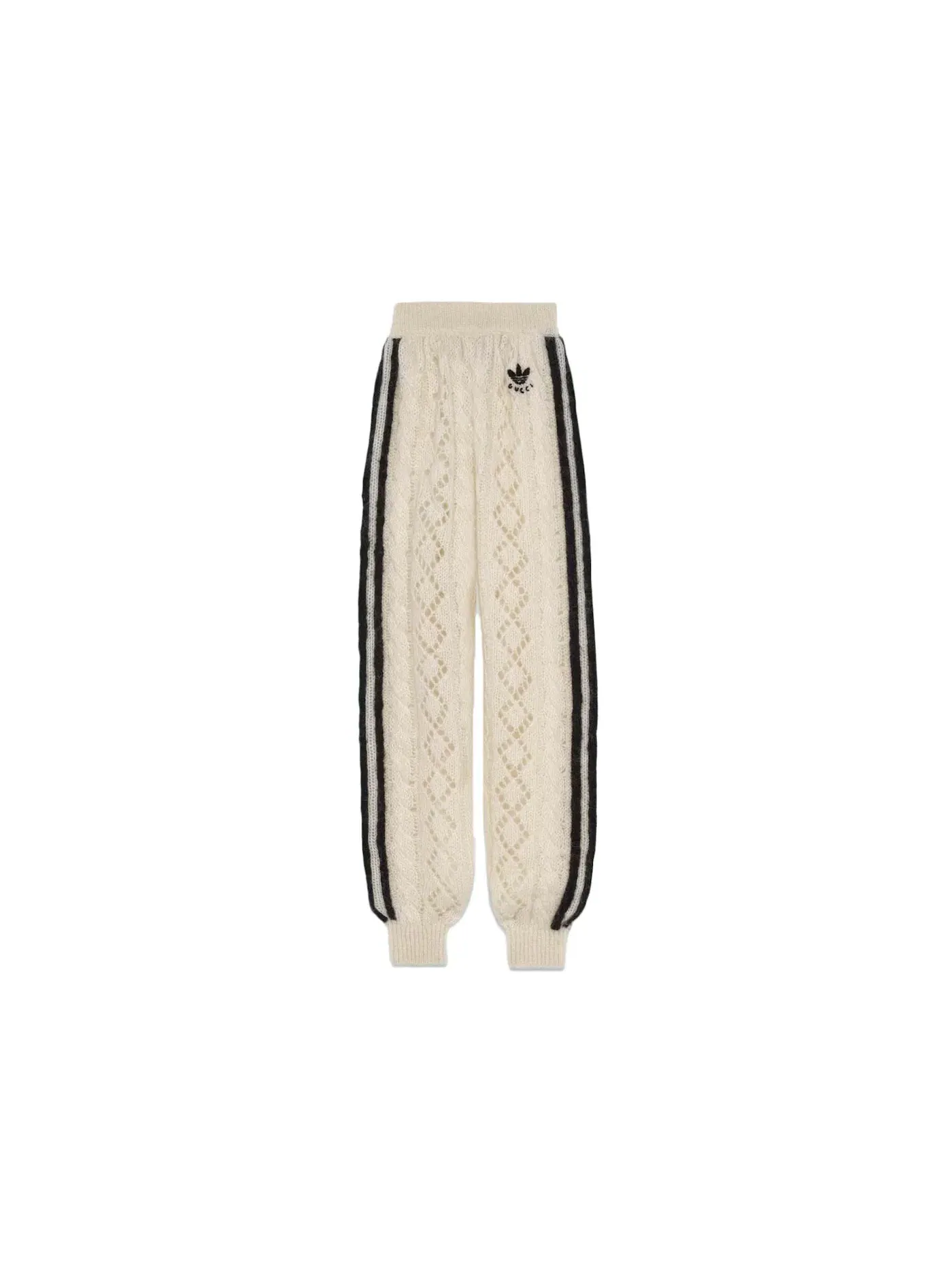 Женские спортивные штаны из мохера с принтом Gucci x Adidas Mohair Knit Jogging Pant — изображение 1 из 2