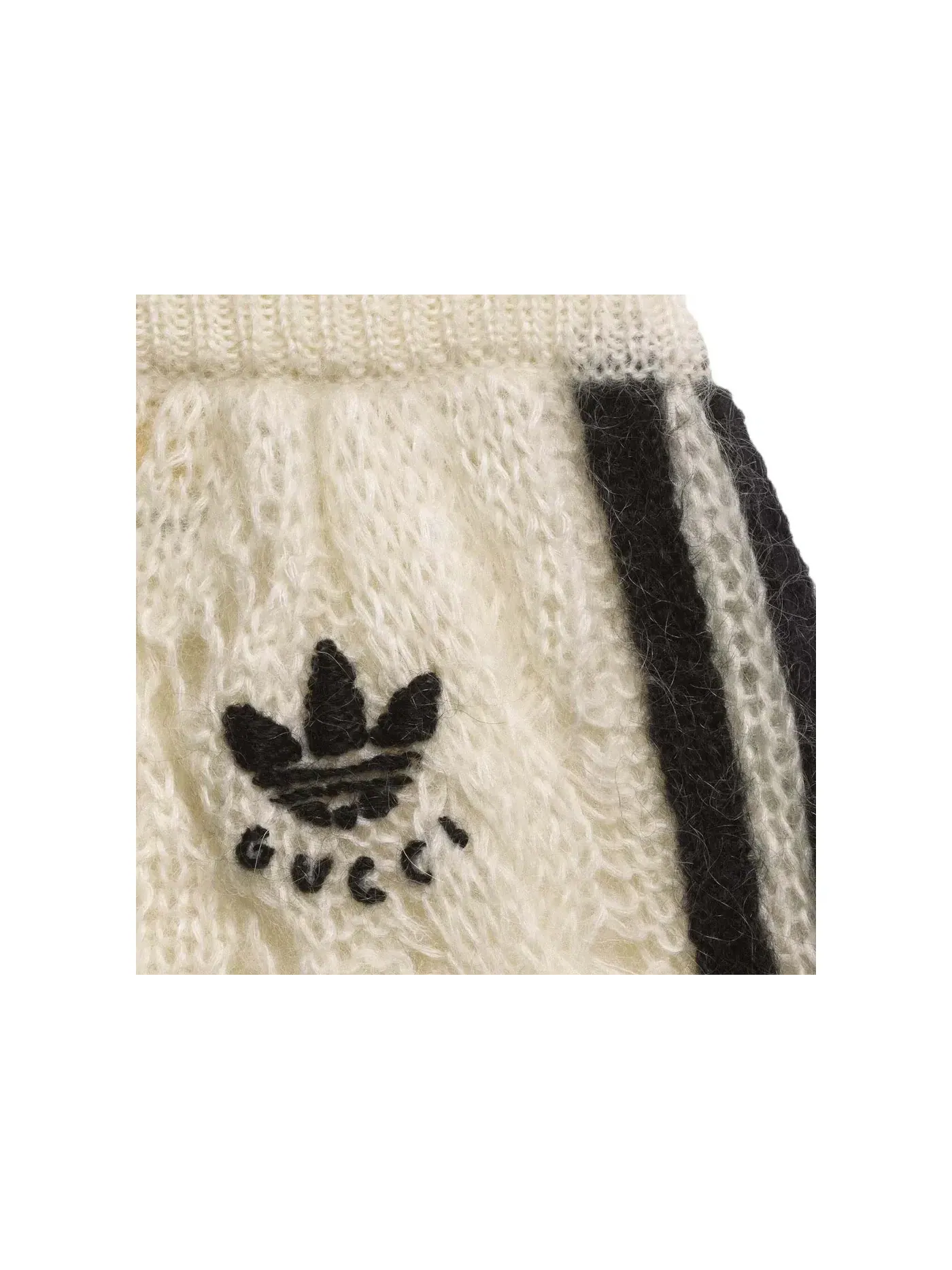 Женские спортивные штаны из мохера с принтом Gucci x Adidas Mohair Knit Jogging Pant — изображение 2 из 2