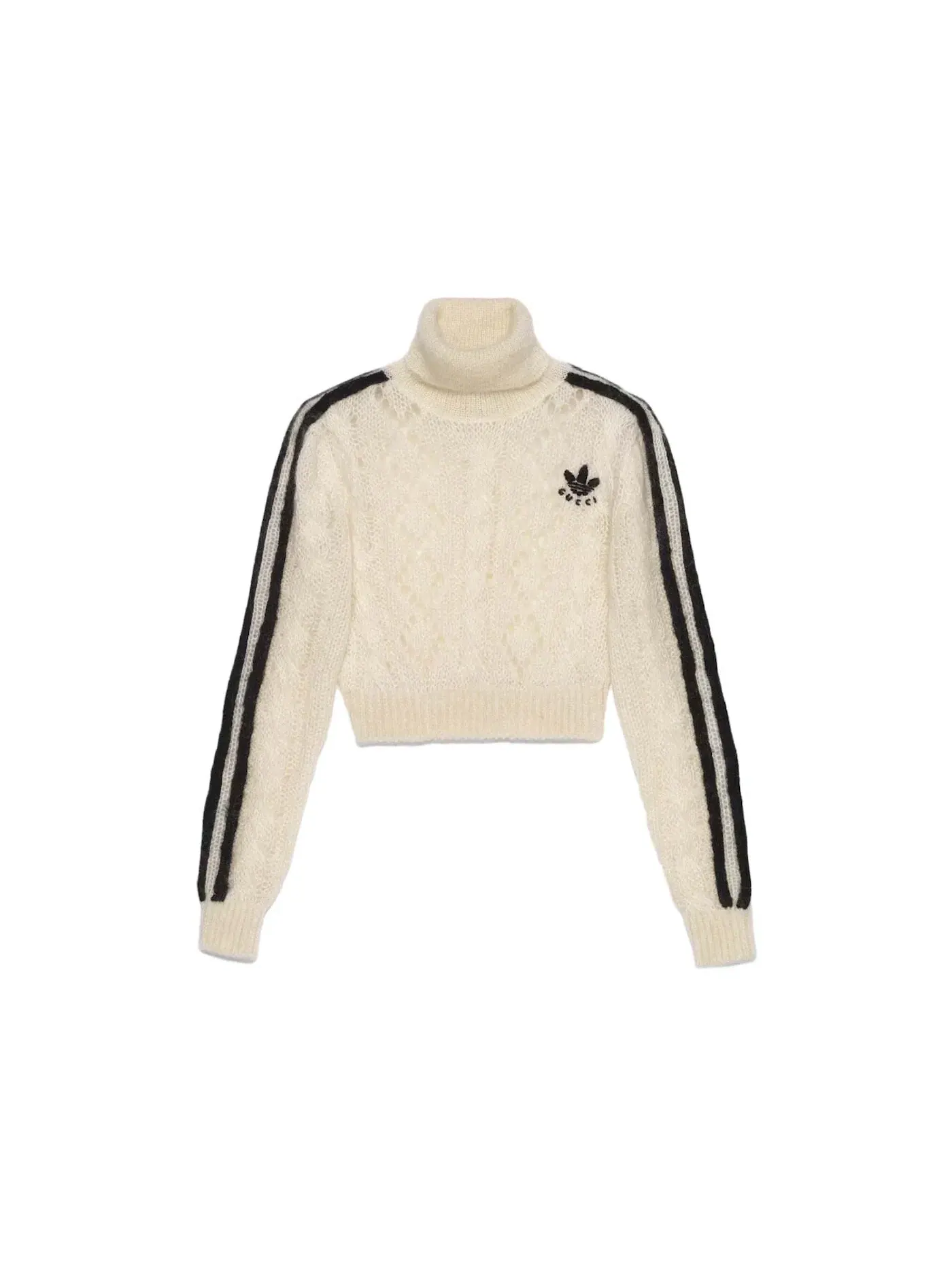 Женский свитер из мохера Gucci x Adidas Mohair Knit Sweater — изображение 1 из 2, белый