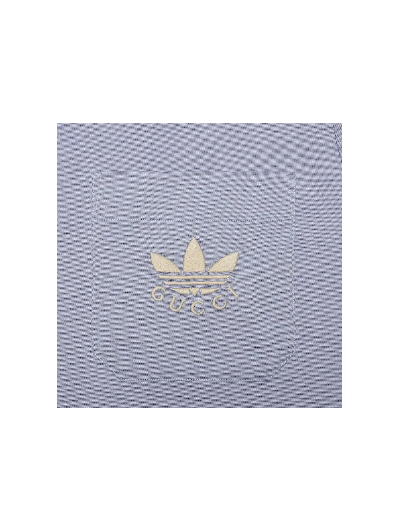 Мужская рубашка хлопковая Gucci x Adidas Oxford Cotton Shirt Gucci — изображение 2 из 2, светлый синий