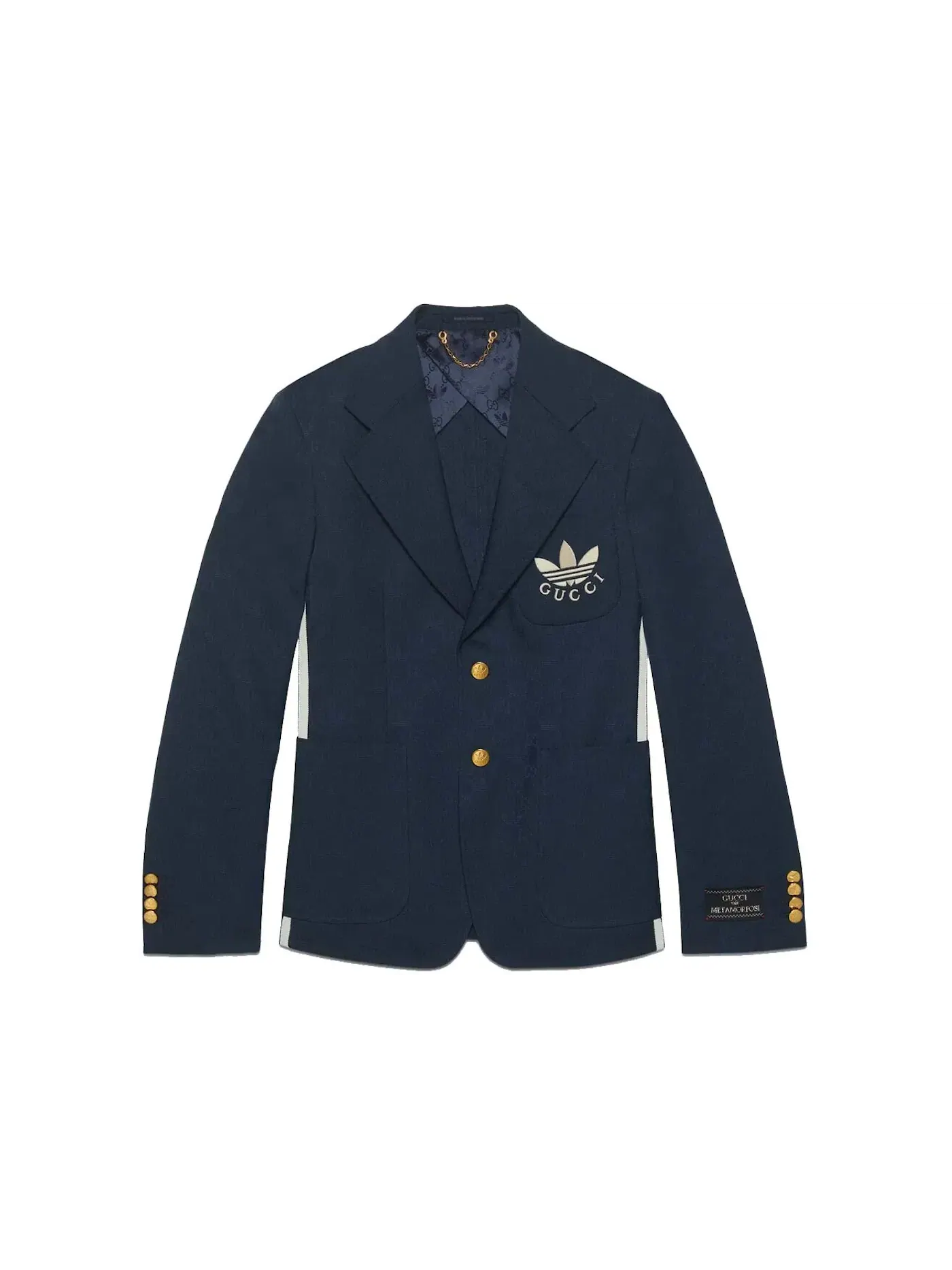 Мужской пиджак с принтом Gucci x Adidas — изображение 1 из 1, синий