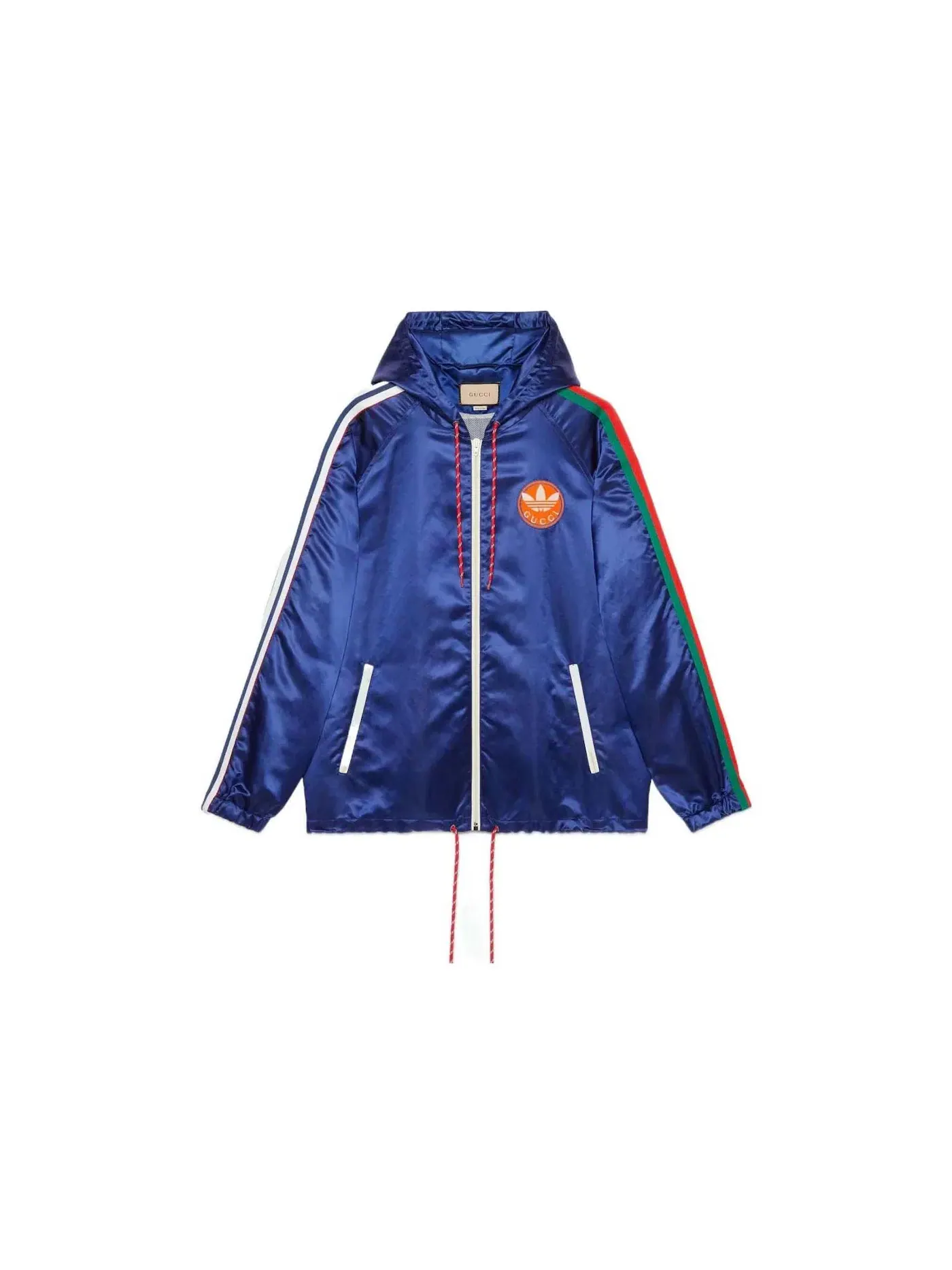 Мужская куртка из сатина и нейлона Gucci x Adidas Jacket — изображение 1 из 1, синий
