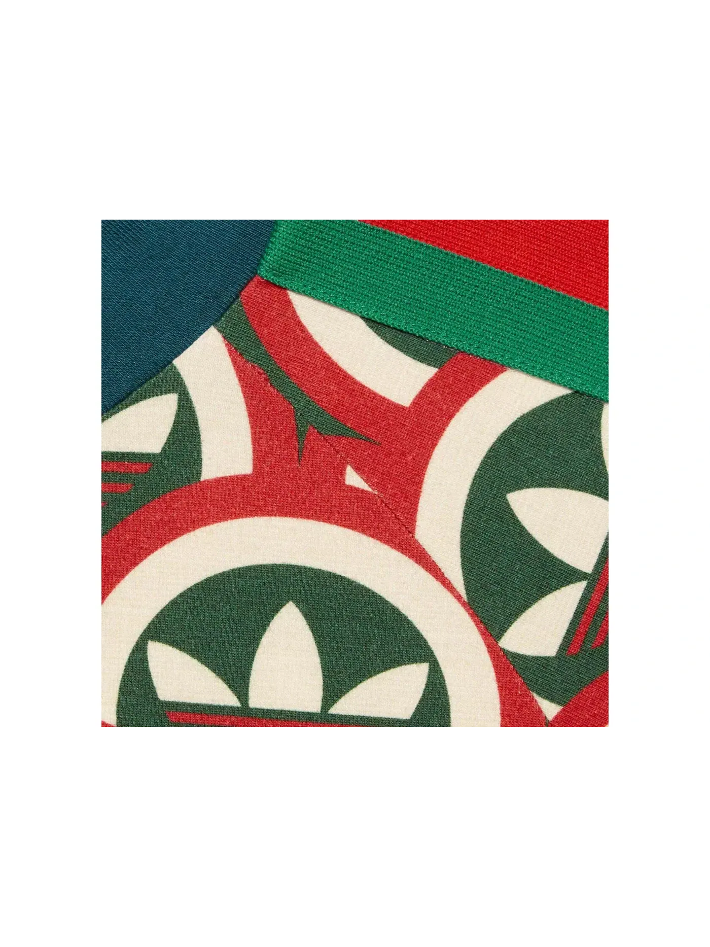 Мужская футболка с принтом Gucci x Adidas Trefoil Print T-Shirt Gucci — изображение 2 из 2, красный/зеленый