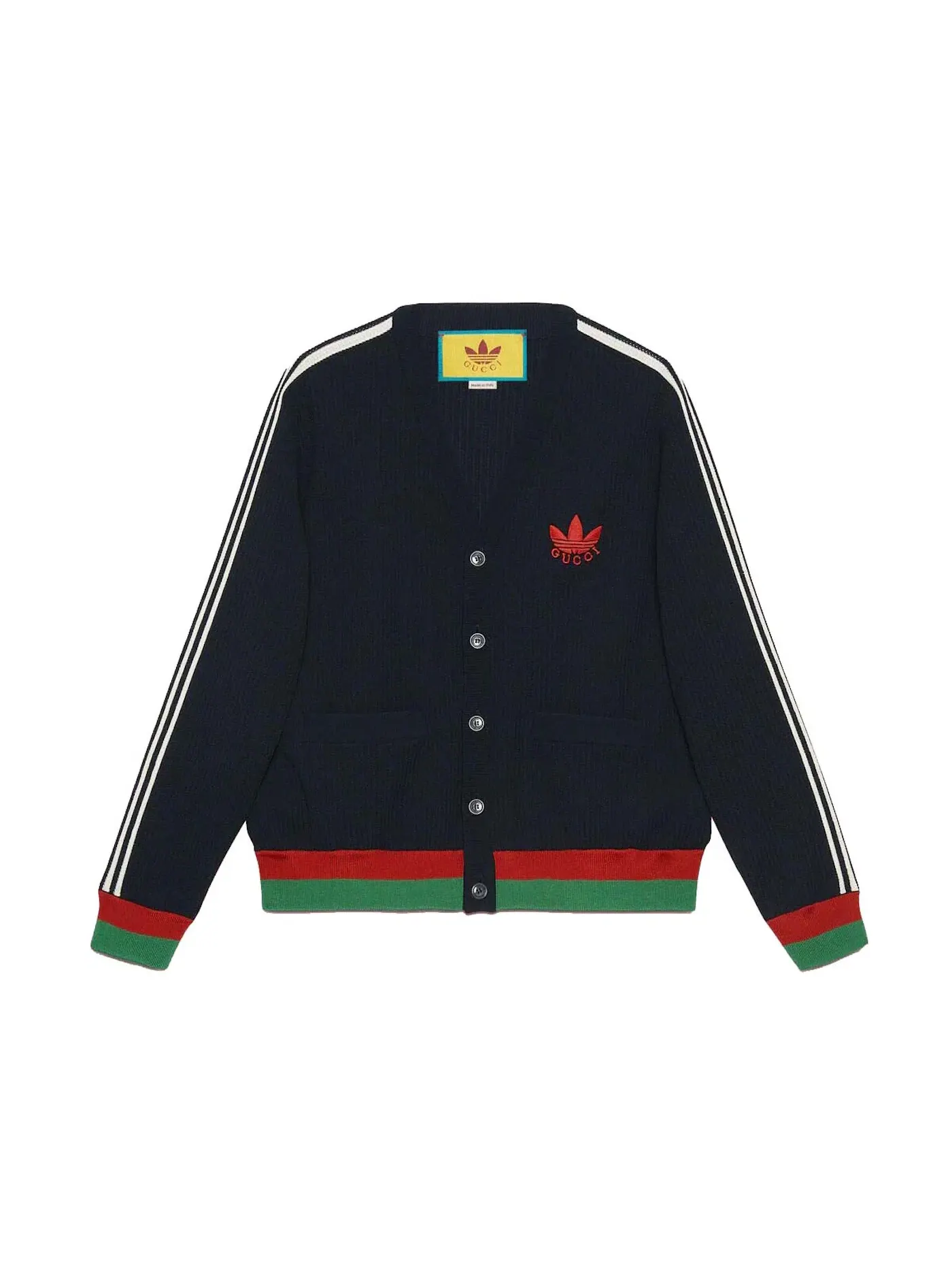 Мужской джемпер из вискозы Gucci x Adidas Cardigan — изображение 1 из 2, синий