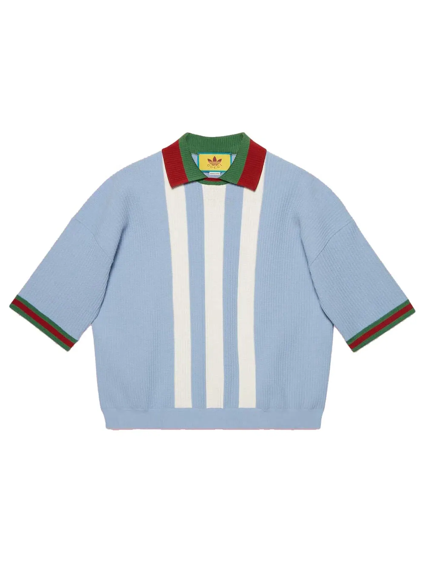 Мужское поло Gucci x Adidas Viscose Polo — изображение 1 из 2, светлый синий