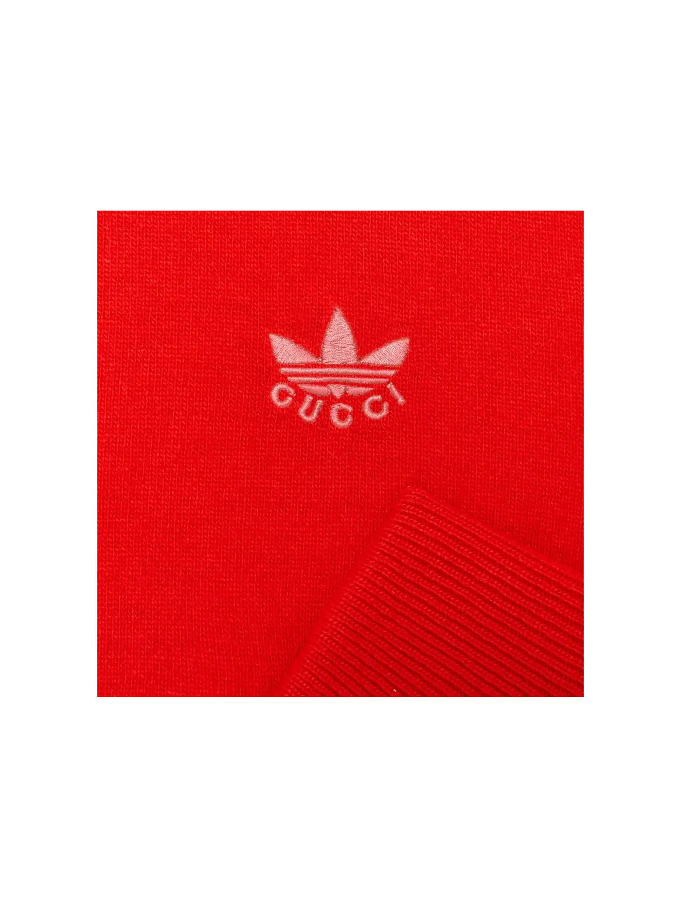 Мужской свитшот шерстяной Gucci x Adidas Sweatshirt — изображение 2 из 2, красный