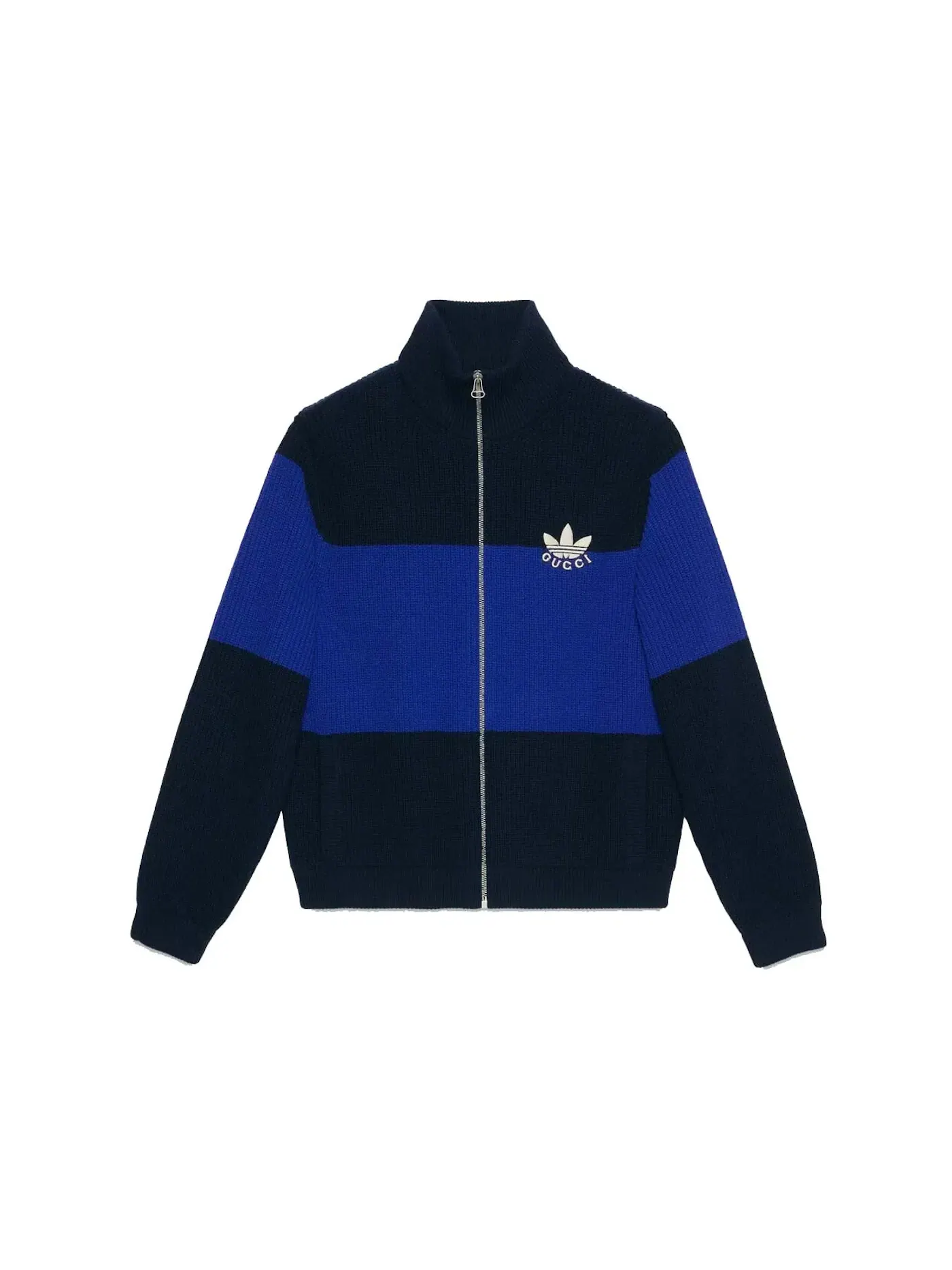 Мужская куртка-бомбер с принтом Gucci x Adidas Wool Zip Jacket Gucci — изображение 1 из 1, темный синий/синий