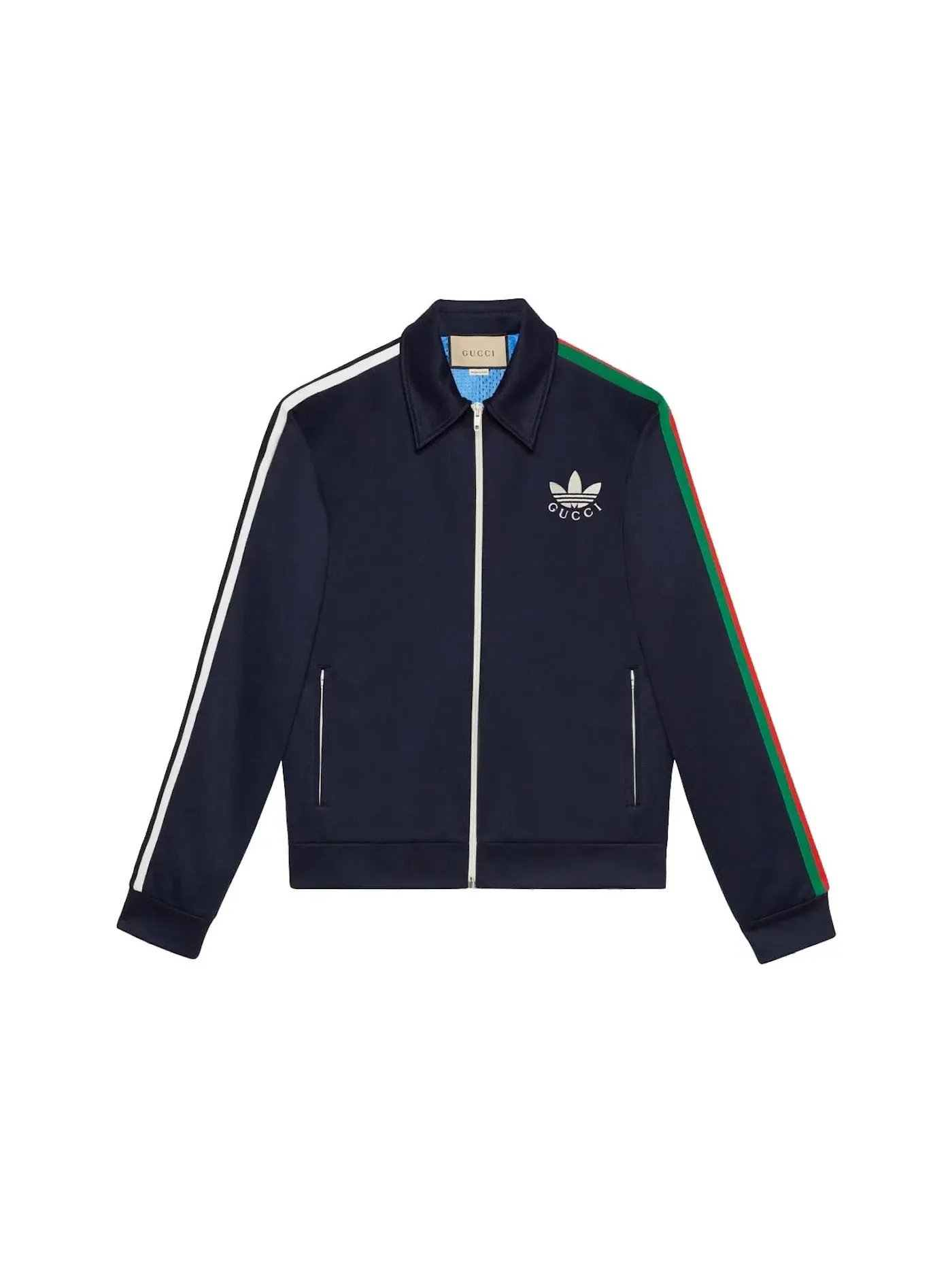 Мужская куртка с принтом Gucci x Adidas Zip Jacket Gucci — изображение 1 из 1, темно-синий