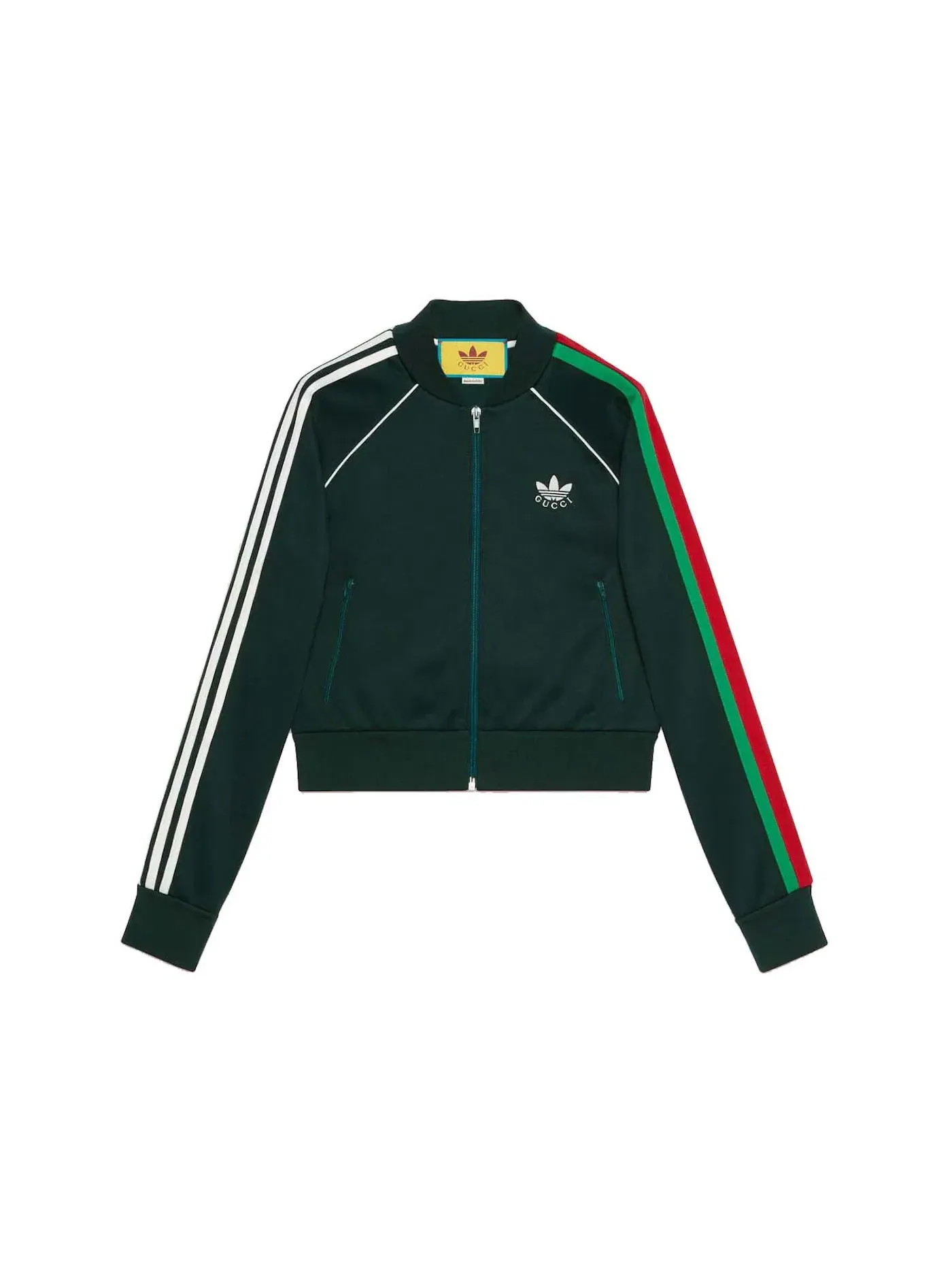 Женская куртка с застежкой-молнией Gucci x Adidas — изображение 1 из 2, темный зеленый