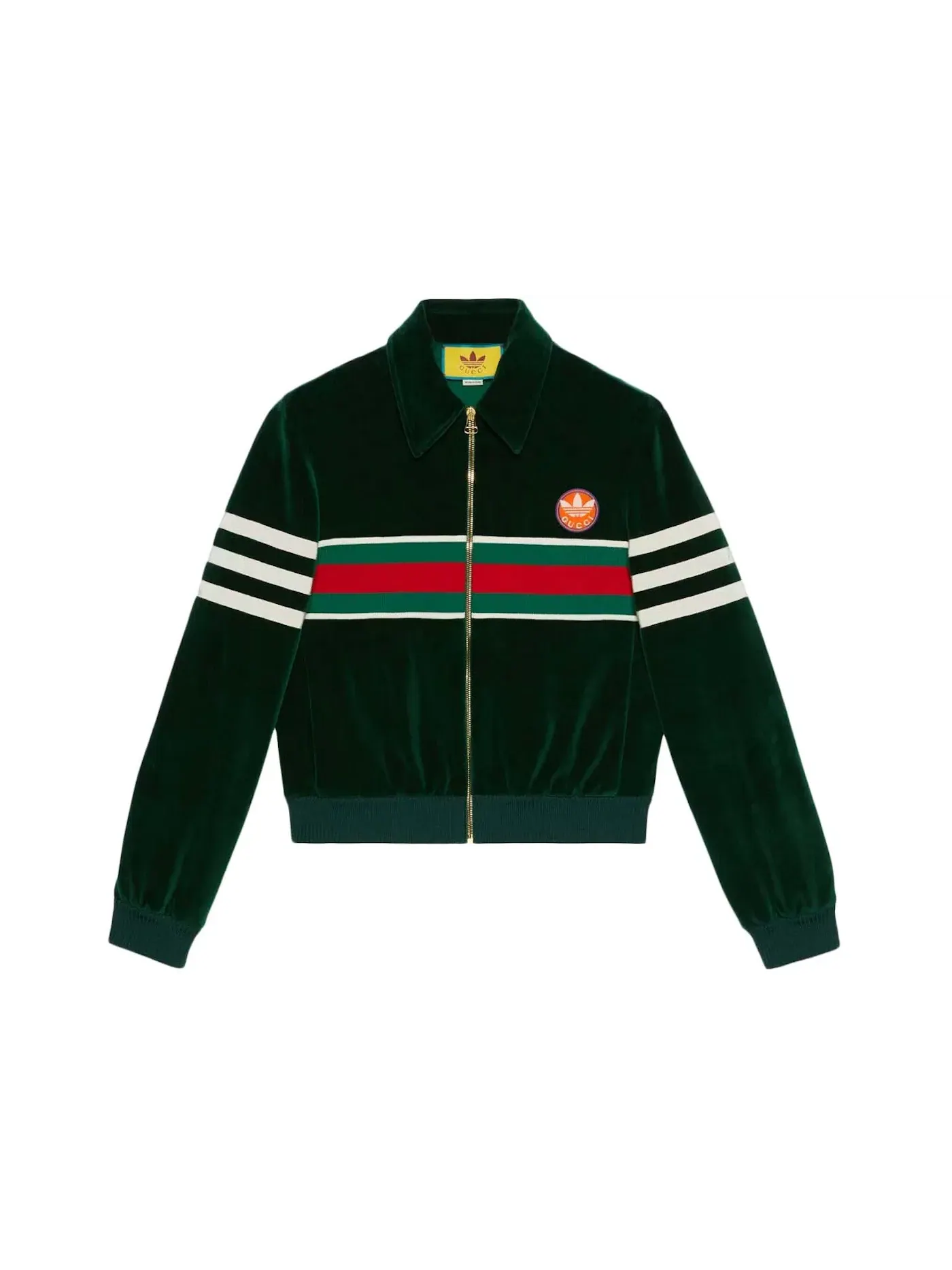 Мужская куртка-бомбер с принтом Gucci x Adidas Zip Jacket Gucci — изображение 1 из 1, зеленый