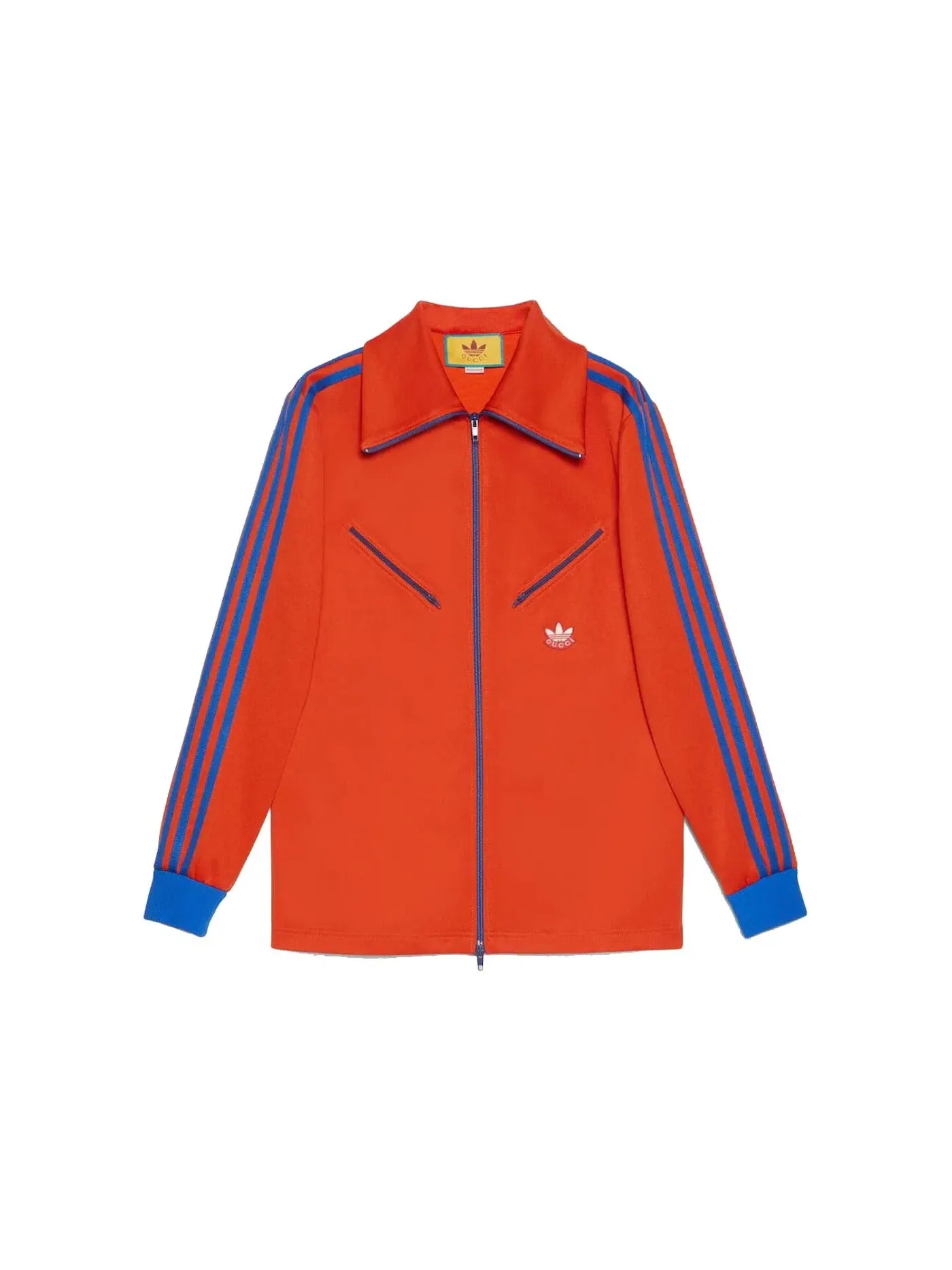 Женский свитшот с длинным рукавом Gucci x Adidas Zip Sweatshirt Gucci — изображение 1 из 1, оранжевый/синий