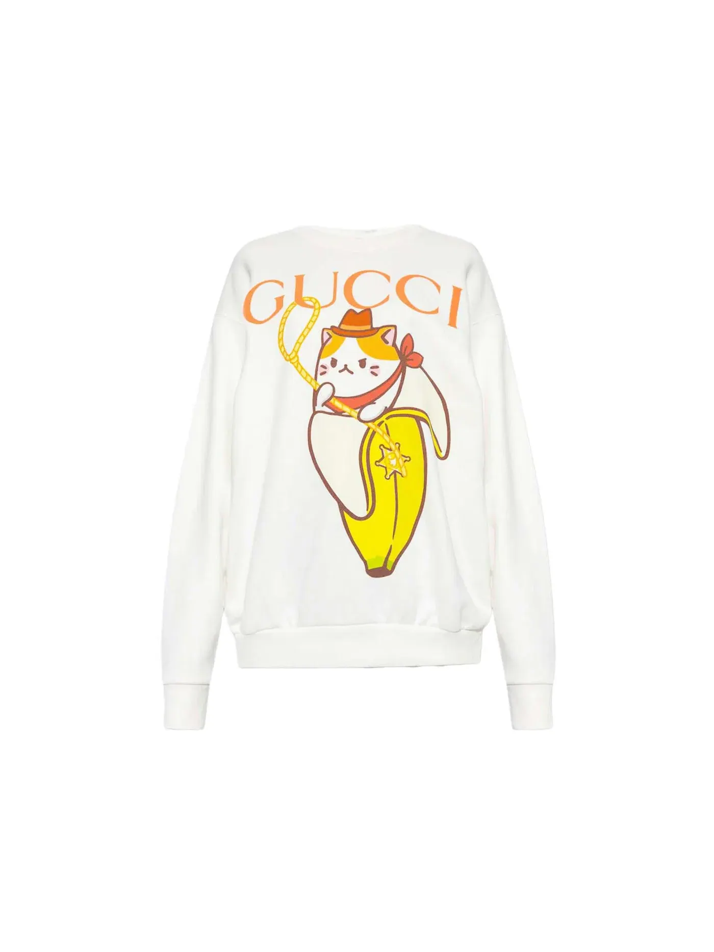 Женский свитшот с принтом Gucci x Bananya Logo Printed Sweatshirt Gucci — изображение 1 из 1, белый