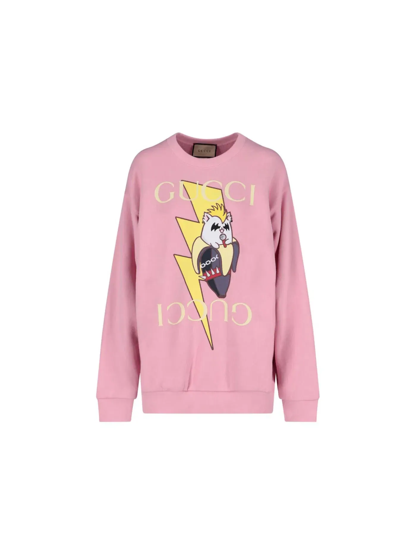 Женский свитшот с принтом Gucci x Bananya Gucci — изображение 1 из 1, розовый