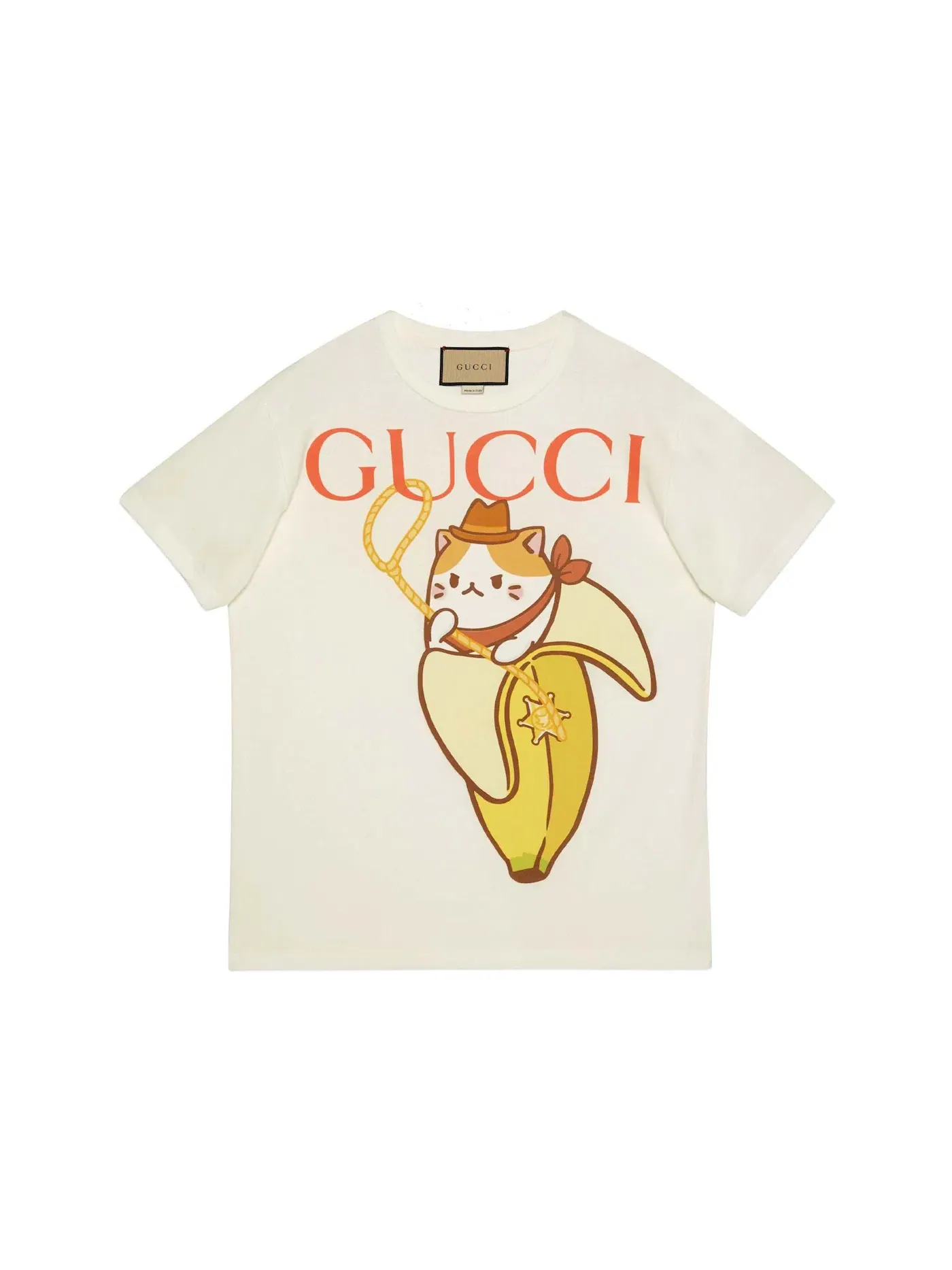 Женская футболка с принтом Gucci x Bananya Gucci — изображение 1 из 1, белый
