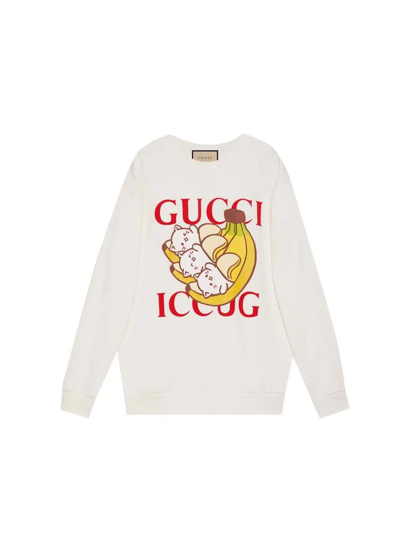 Женский свитшот с принтом Gucci x Bananya Gucci — изображение 1 из 1, белый