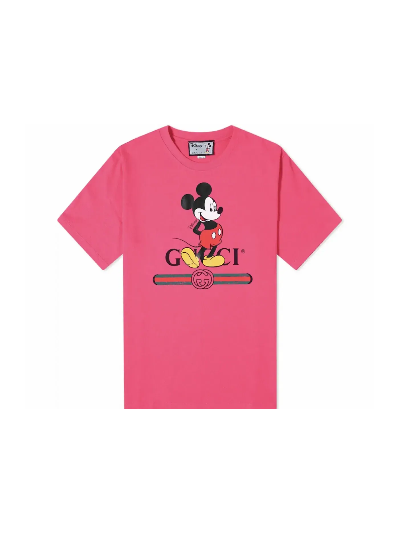 Мужская футболка с принтом Gucci x Disney Mickey Mouse Gucci — изображение 1 из 1, розовый