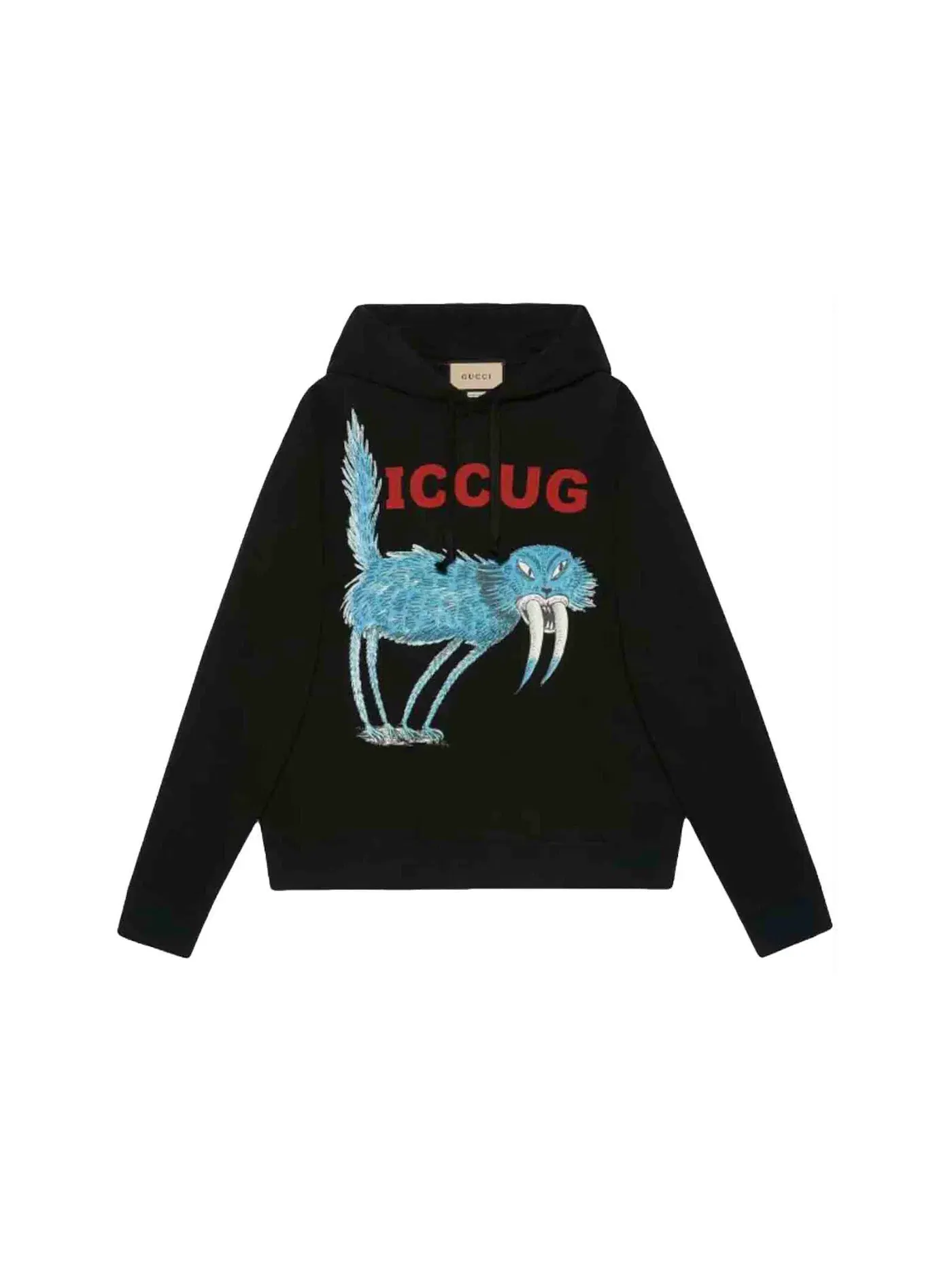 Мужской худи с принтом Hoodie Gucci — изображение 1 из 1, черный